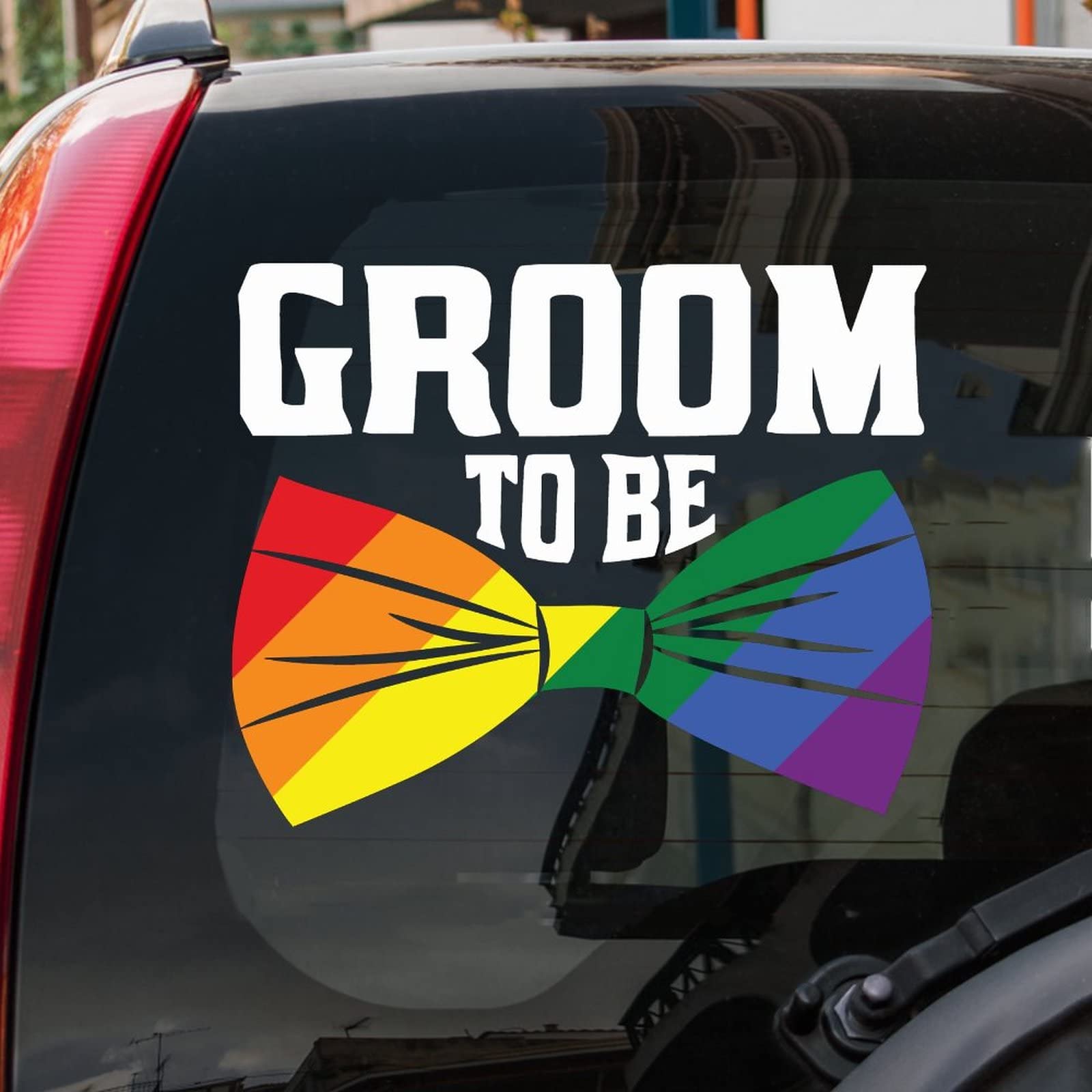 Gay Pride Car Decal - Rainbow LGBT Sticker for Laptop, Truck, Bumper & Window - Lesbian Pride Month Vinyl Decal for Car Decor & Personal Expression