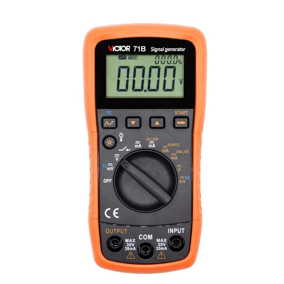 Victor/RuoShui 71B/71A Multifunction Calibration Tool - 4-20mA Signal Generator, DDS Current Voltage Pressure Thermocouple Signal Source for Industrial Testing & Process Control (Victor 71B Model) - Perfect for HVAC, Automation & Electrical Maintenance