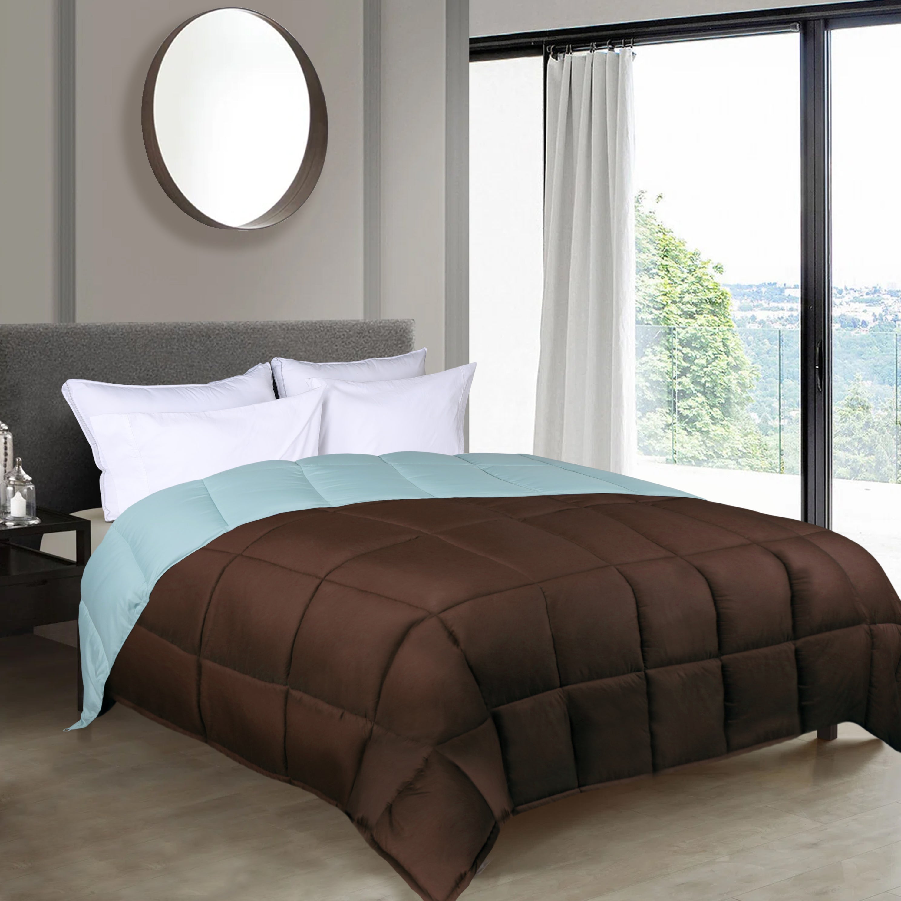 Luxury Brushed Microfiber Reversible Comforter Set - Ultra Soft Bedding for All Seasons - Perfect for Master Bedroom, Guest Room & Dormitory