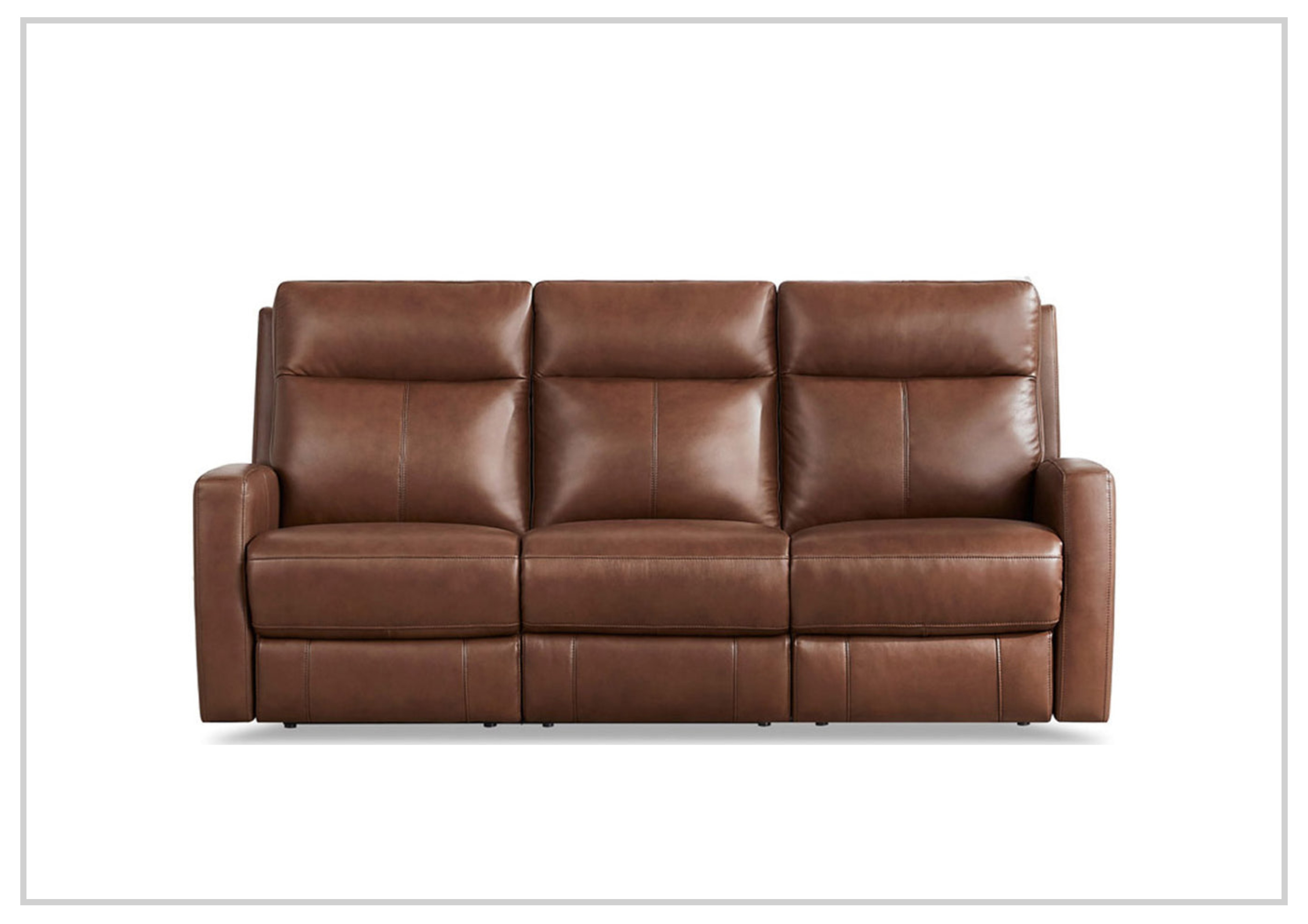 Hydeline Vienna 3-Seater Brown Leather Power Recliner Sofa with Adjustable Headrest - Perfect for Living Room, Home Theater & Family Relaxation