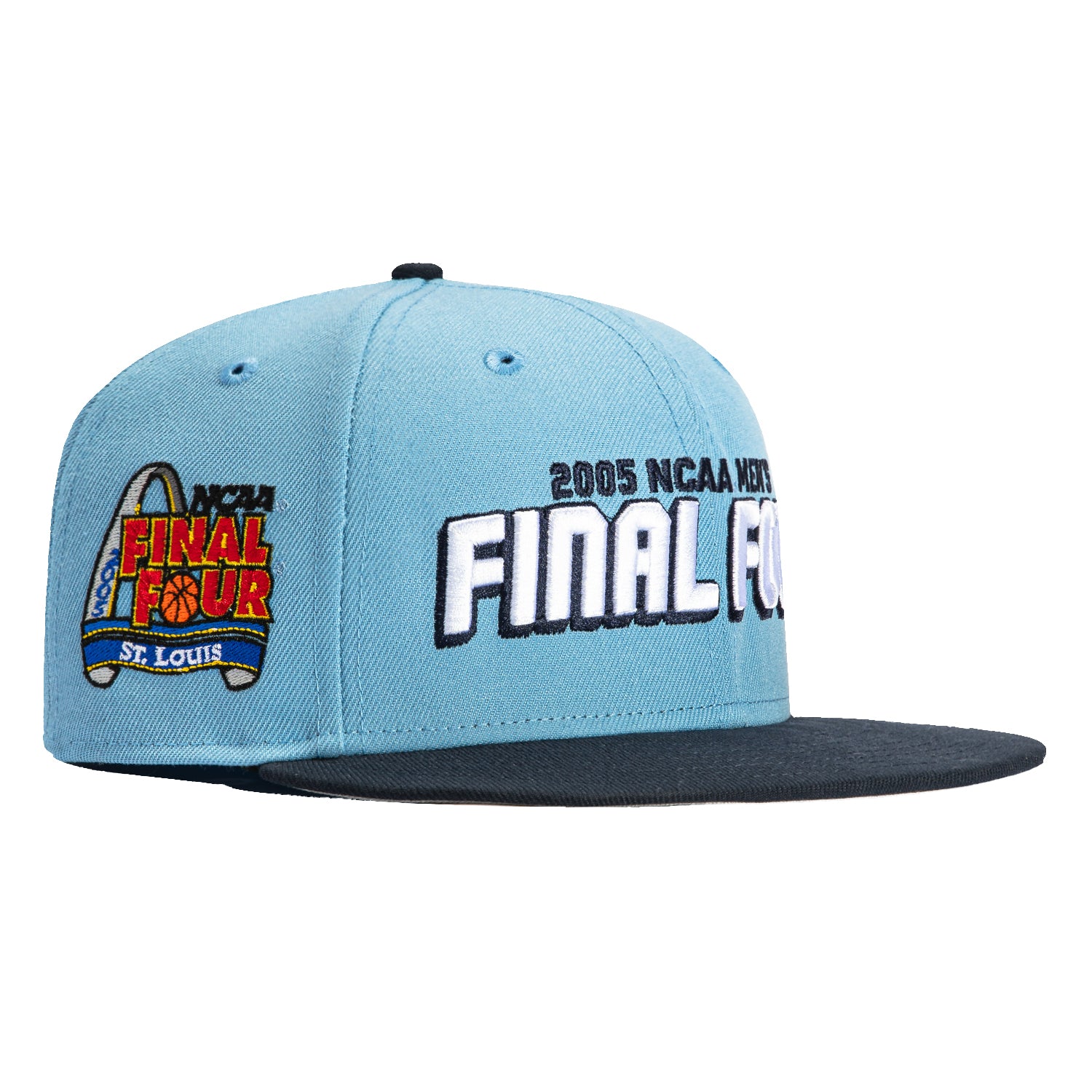 New Era 59Fifty UNC Tar Heels 2005 Final Four Patch Snapback Hat - Light Blue & Navy - College Basketball Fan Gear for Men & Women - Game Day, Tailgating, Sports Collection