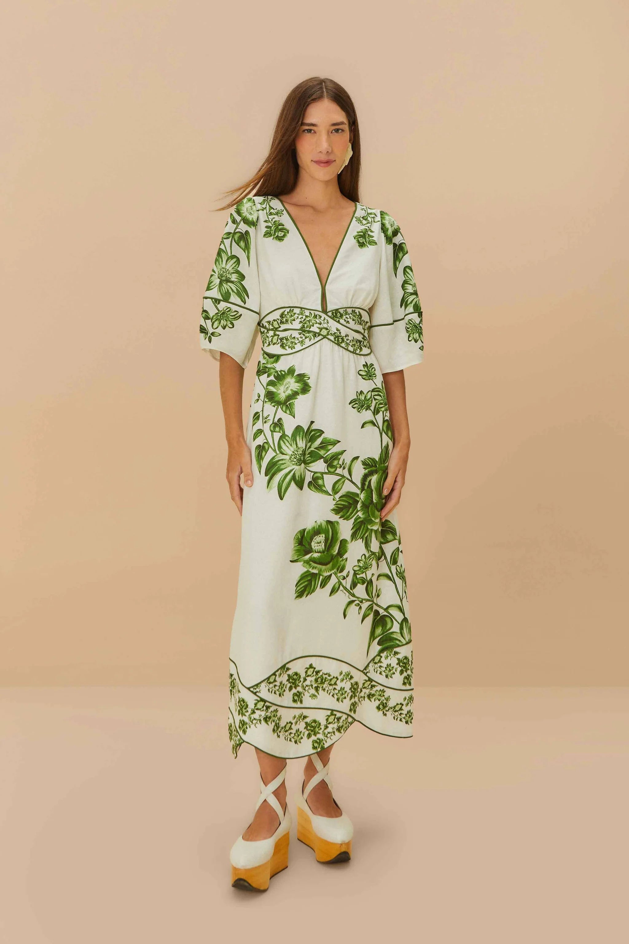 Farm Rio Floral Cascade Dress - Women's Flowy Maxi Dress with Vibrant Tropical Print | Perfect for Beach Vacations, Summer Parties & Boho Fashion