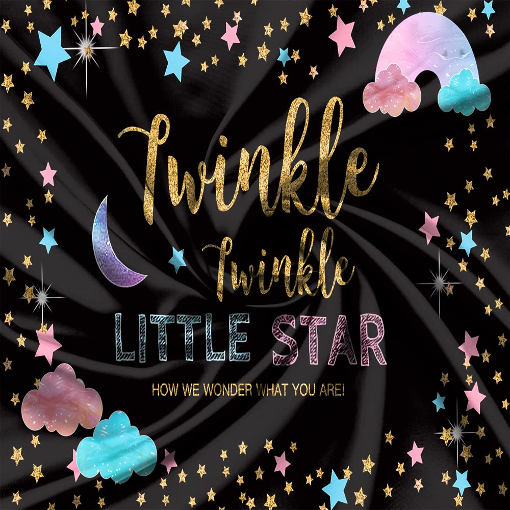 7x5FT Twinkle Star Gender Reveal Backdrop - Pink & Blue Cloud Moon Design for Baby Shower, Neutral Nursery Decor (CEM156B) | Perfect for Gender Reveal Parties, Baby Showers & Nursery Wall Decorations