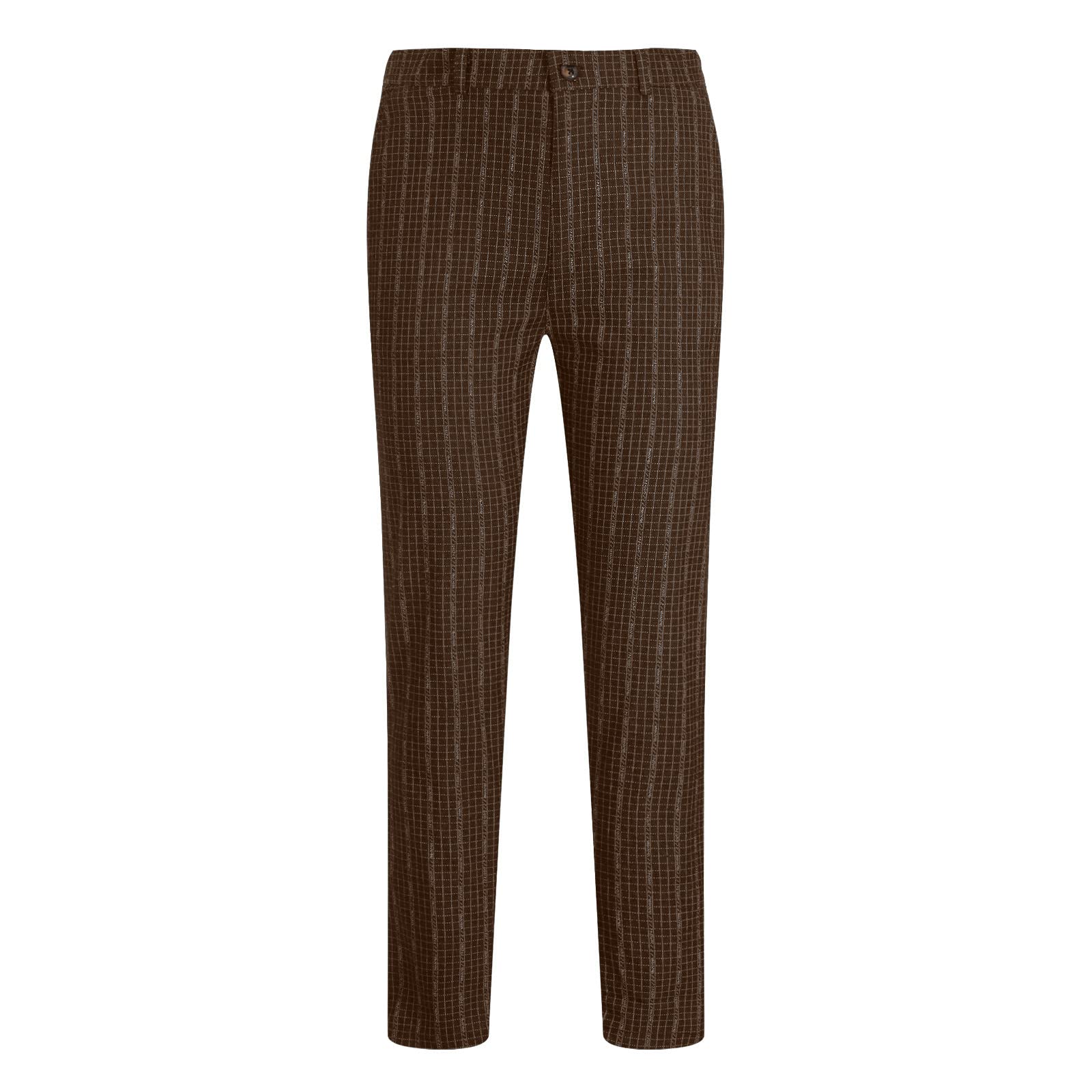 Men's Slim Fit Stretch Plaid Dress Pants - Skinny Fit Business Casual Trousers for Office & Formal Occasions | Comfortable Work Pants for Professionals