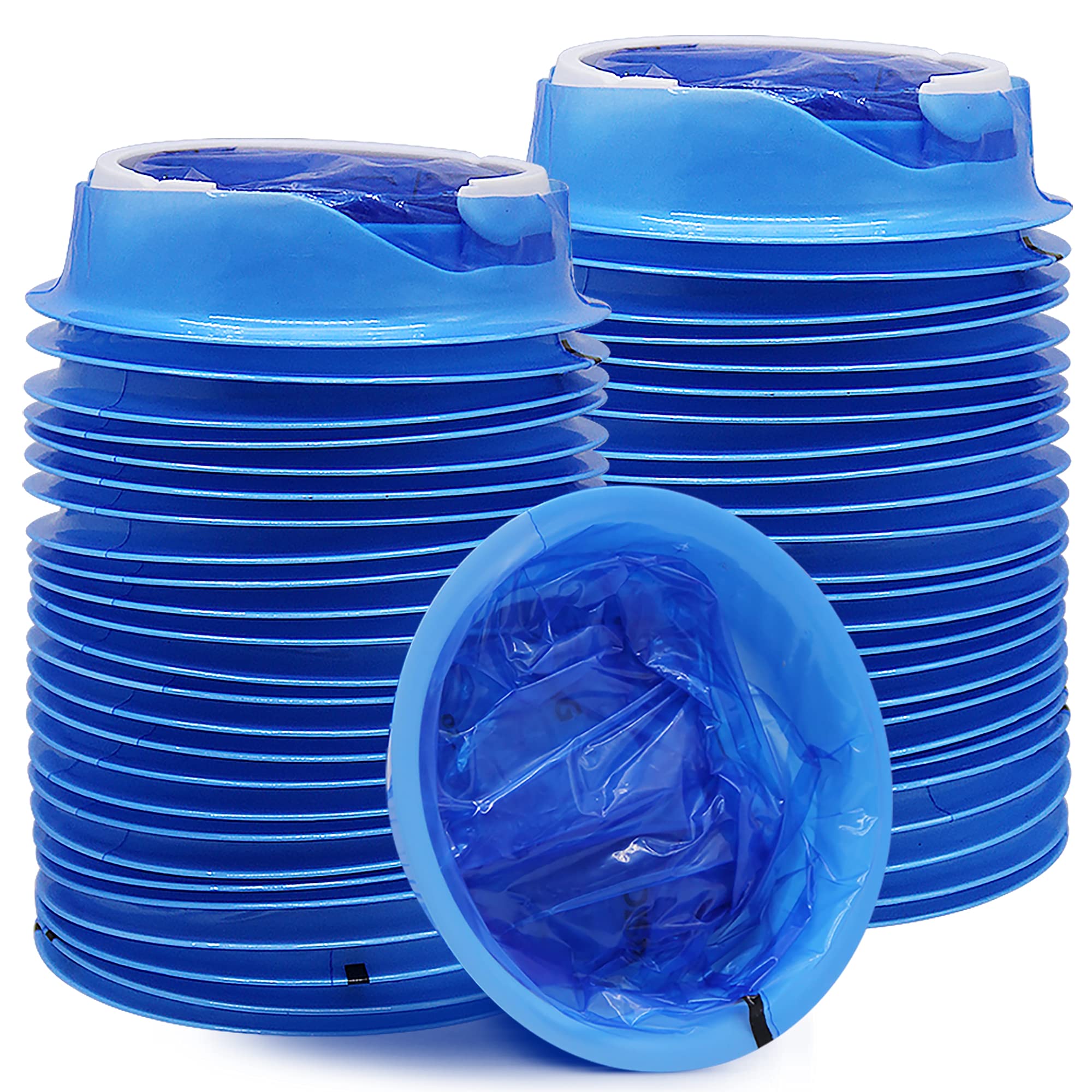 50 Pack Disposable Vomit Bags for Motion Sickness - Blue Emesis Bags for Travel, Airplane, Car & Boat - Nausea Relief for Kids & Adults - Perfect for Road Trips, Cruises & Flights