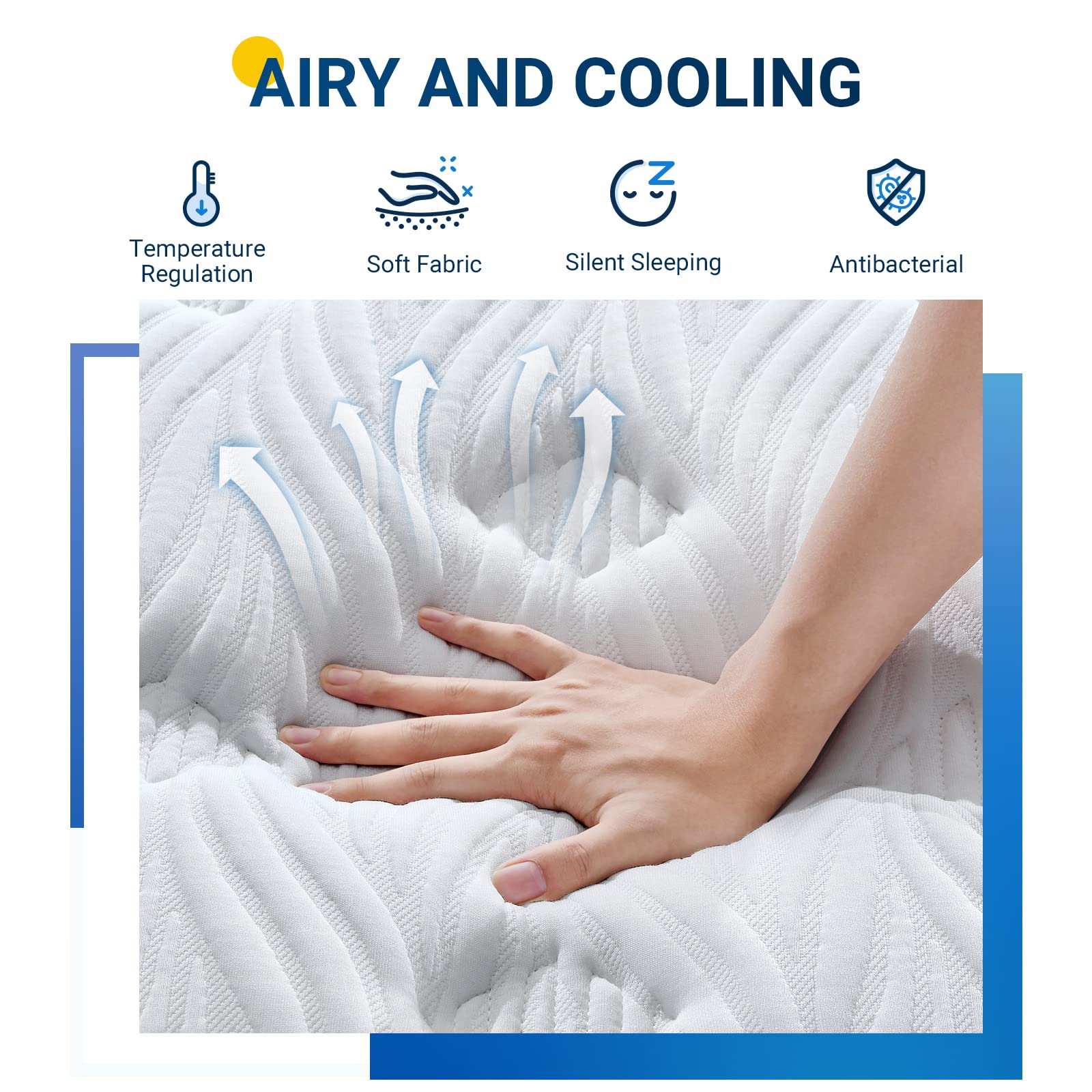 Avenco 10 Inch Full Size Hybrid Mattress - Medium Firm Gel Memory Foam & Pocketed Coils for Motion Isolation & Edge Support - Breathable Knit Fabric - Bed in a Box - Perfect for Guest Rooms, Dorms & Small Spaces