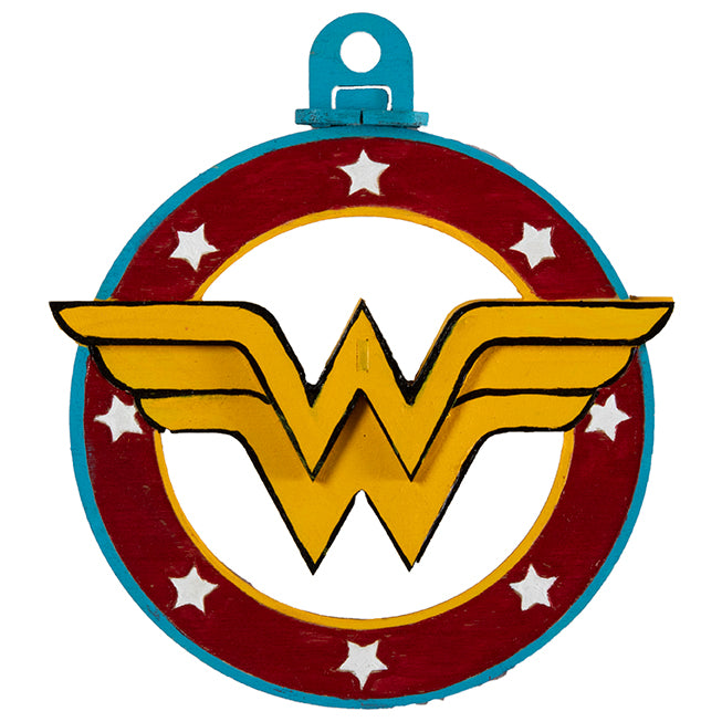 IncrediBuilds Emblematics DC Comics Wonder Woman Logo Wood Model Kit - DIY 3D Puzzle for Home Decor, Collectors Gift & Superhero Fan Art Projects