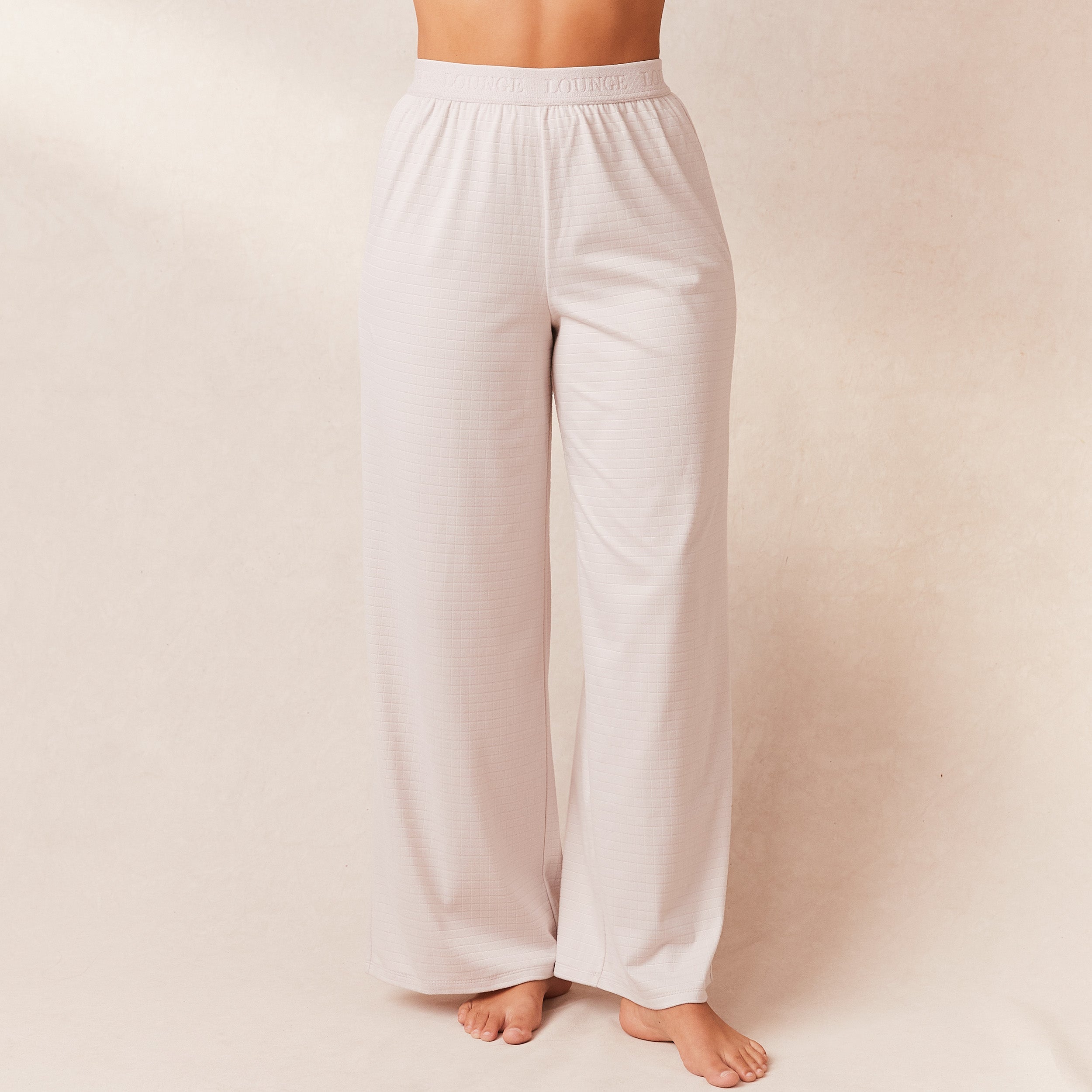 Cozy Classic Fleece Oversized Pajama Pants for Women - Soft & Warm Winter Sleepwear (Cream) - Perfect for Lounging, Sleeping & Cold Weather Comfort