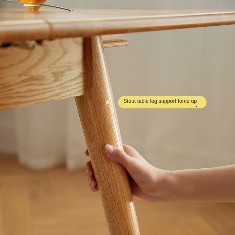 Solid Oak Wood Extendable Dining Table - Expandable for 6 to 8 People - Perfect for Small Spaces & Family Gatherings