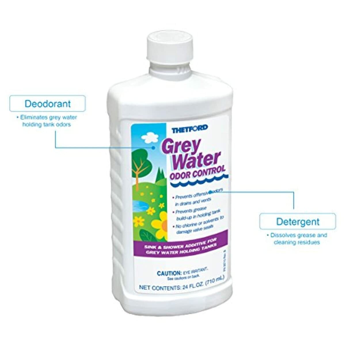 Grey Water Odor Control - RV Grey Water Tank Treatment by Thetford 15842, 24 oz - Eliminate Odors for Fresh RV Living