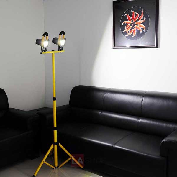 TheLAShop Adjustable LED Flood Light Fixture Tripod Stand with T Bar - Professional Photography, Video Lighting, Stage & Event Setup