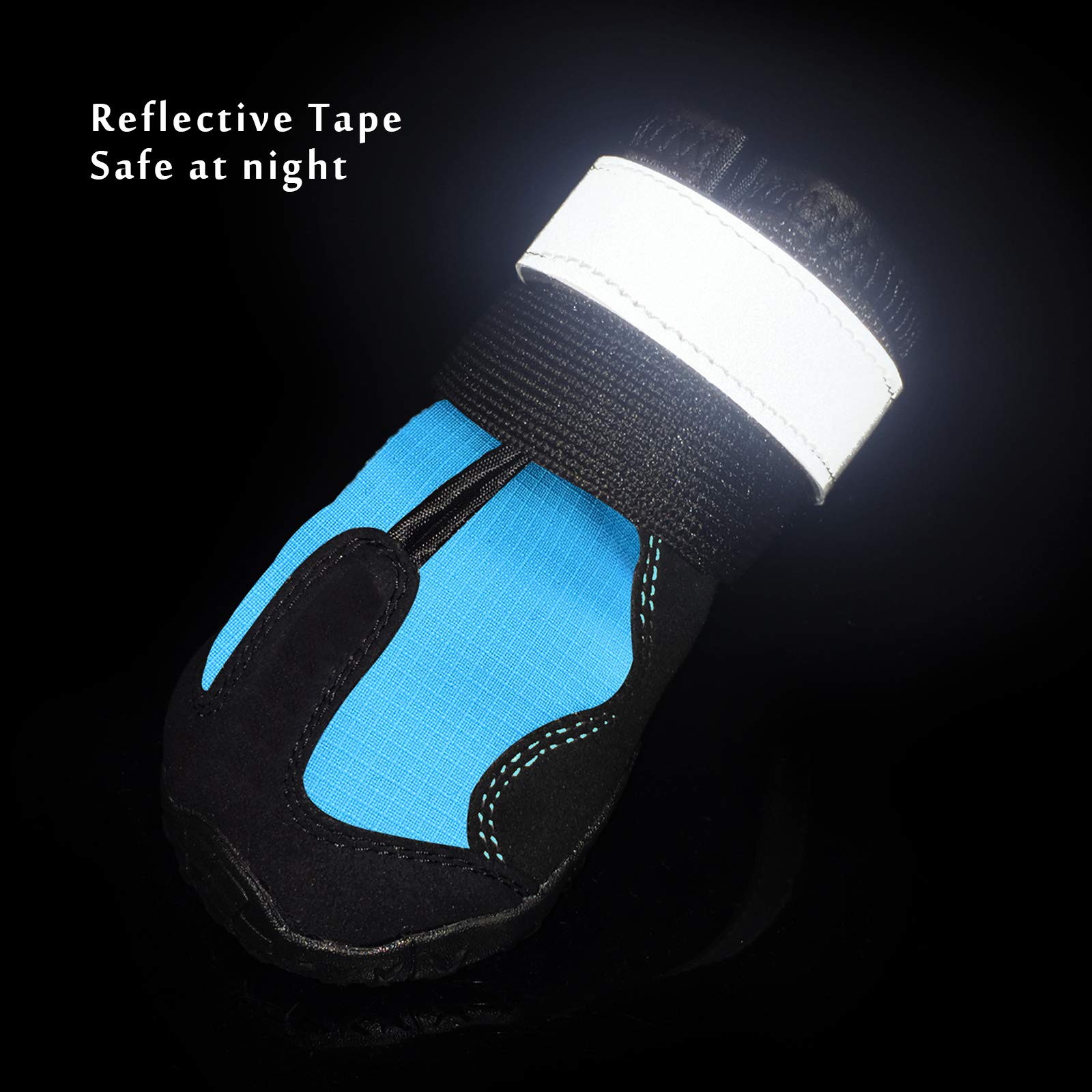 Waterproof Dog Boots for Medium & Large Dogs - 4 Pack Non-Slip Protective Paw Shoes with Adjustable Straps & Reflective Design | Perfect for Hiking, Snow, Hot Pavement & Outdoor Adventures