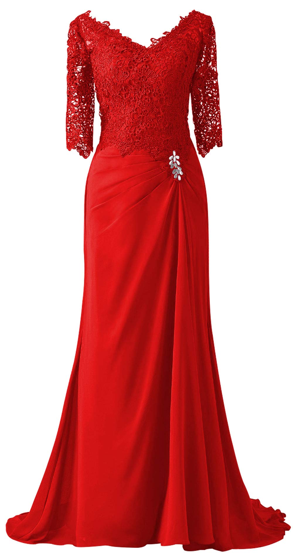 Elegant Long Sleeve Lace Mother of The Bride Dress - Chiffon Formal Evening Gown for Wedding Guest & Special Occasions | Perfect for Weddings, Galas & Black Tie Events