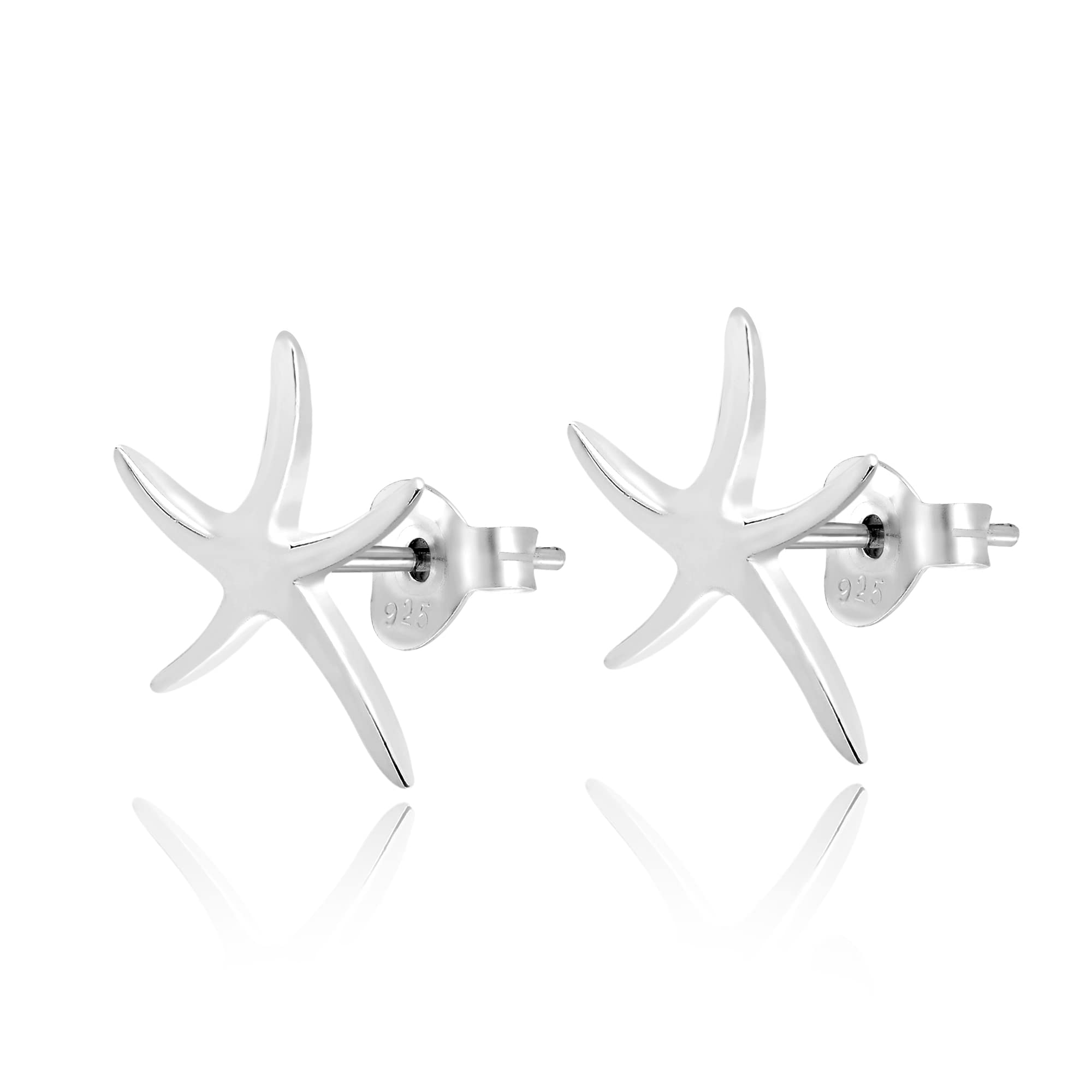 AeraVida .925 Sterling Silver Starfish Stud Earrings for Women - Hypoallergenic Summer Beach Jewelry | Perfect for Vacation, Wedding, Party & Everyday Wear