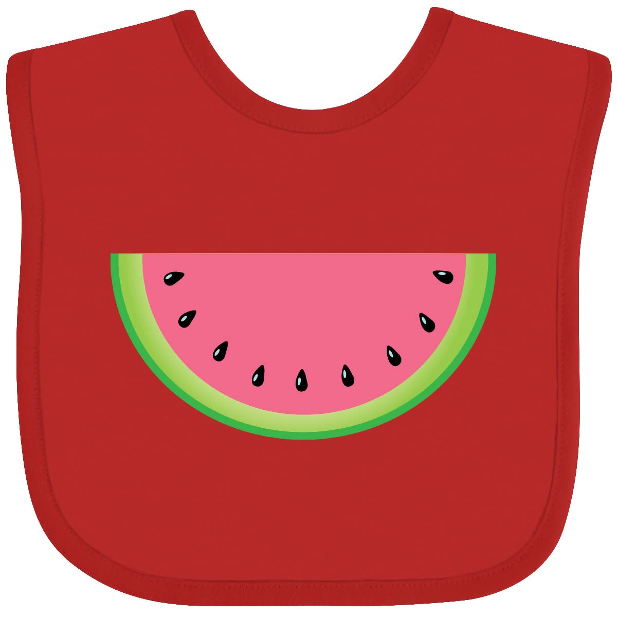 Inktastic Pink Watermelon Baby Bib - Soft Cotton Drool Bibs for Infants & Toddlers - Cute Watermelon Print for Feeding Time, Playtime & Photo Shoots