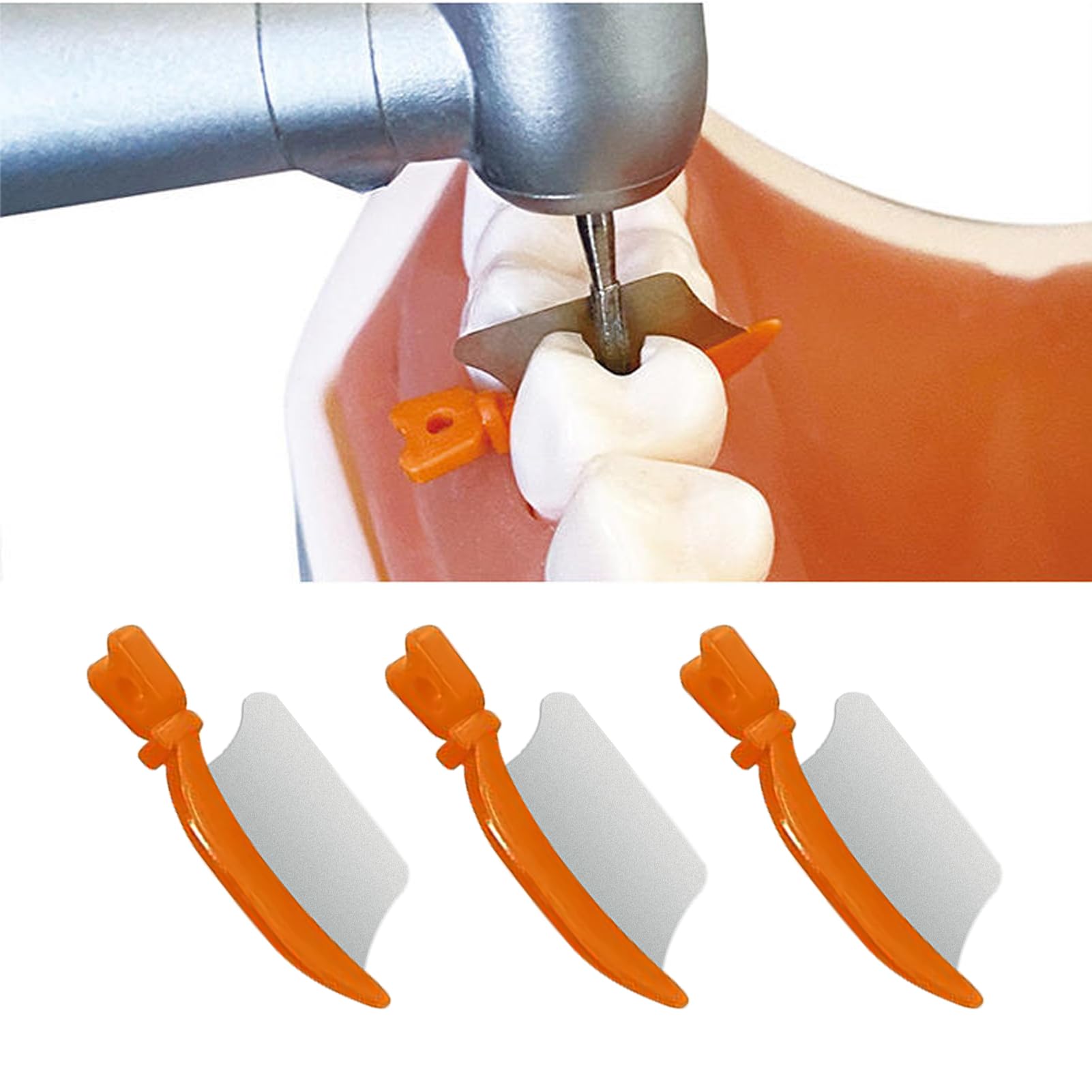 Dental Wedge Knife & Interproximal Plastic Wedges - Orthodontic Matrix Wedges for Teeth with Metal Guard (Purple, Large) - Perfect for Dental Procedures, Teeth Separation & Interproximal Restoration