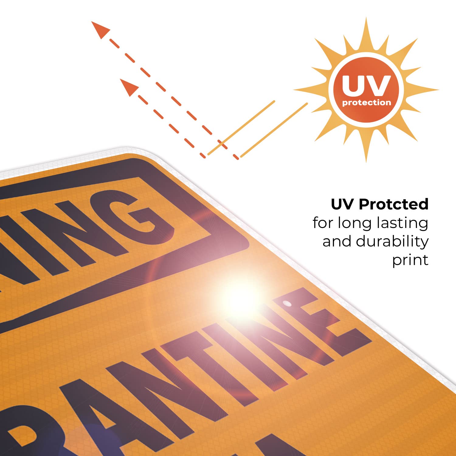 3M EGP Reflective .080 Aluminum Warning Quarantine Area Sign - 24x30 Inches, Fade Resistant, Made in USA - Ideal for Hospitals, Construction Sites & Emergency Zones