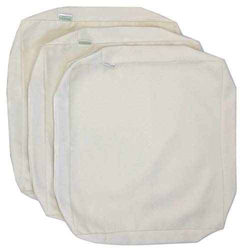 Premium Waterproof Outdoor Chair Cushion Covers - 22x20x4 Inches (Set of 3) - Cream White Weather-Resistant Patio Furniture Seat Pillows for Deck, Garden & Poolside Use