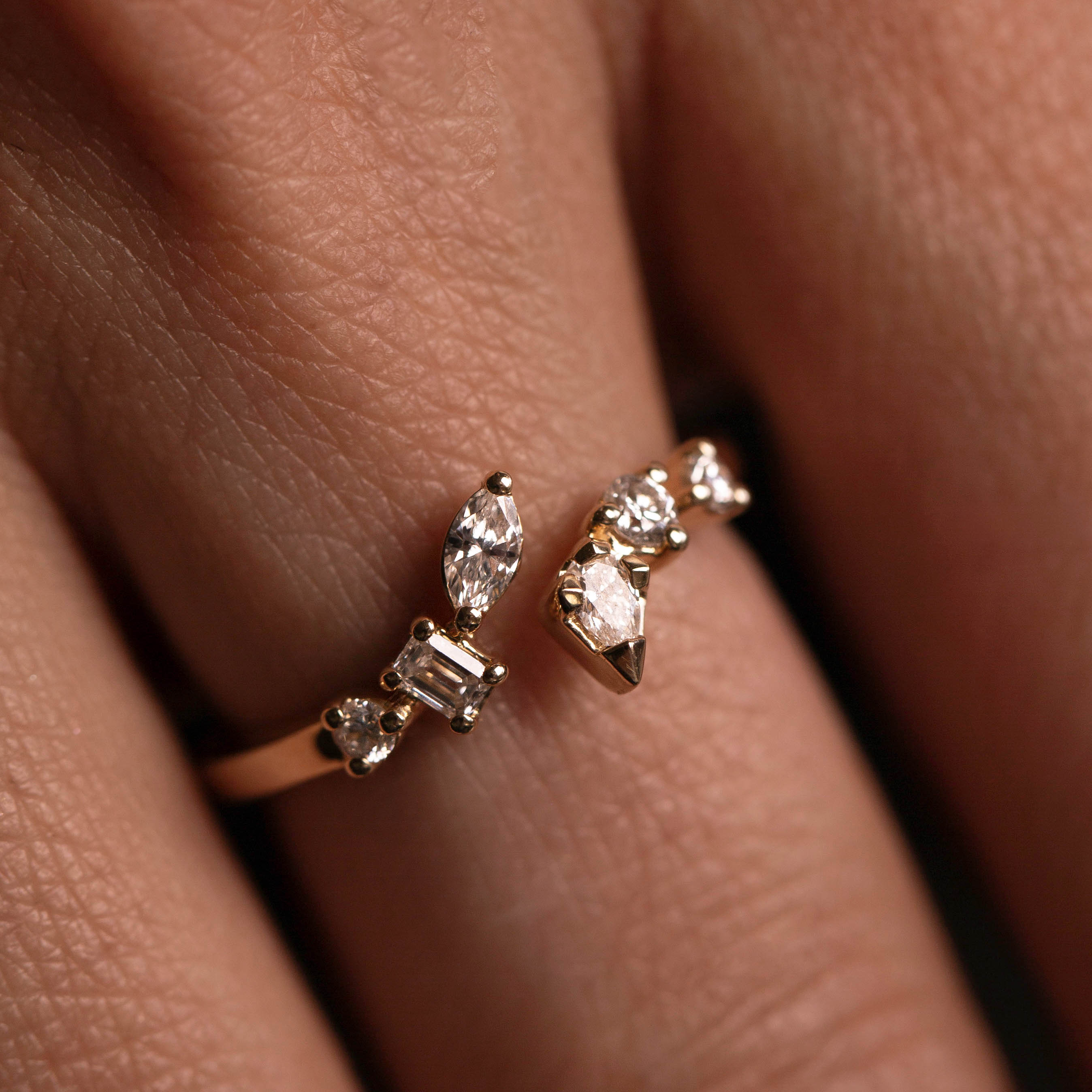 0.25ct Lab Grown Diamond Bypass Ring in 10k Gold - Eco-Friendly & Affordable Engagement Ring for Women | Perfect for Proposals, Anniversaries & Special Occasions
