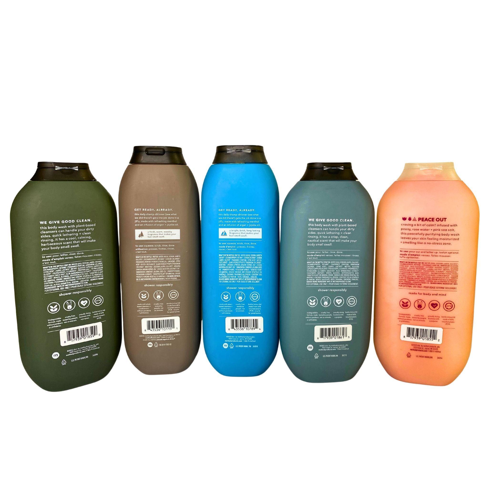 Method All-in-One Body Wash & 2-in-1 Shampoo Conditioner Set - 27 Piece Bulk Pack for Shower, Gym & Travel Essentials