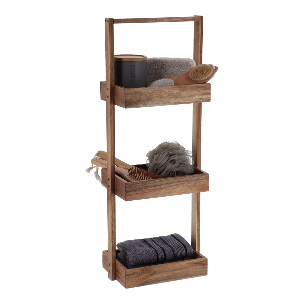 3-Tier Acacia Wood Floating Shelves | Rustic MDF Wall Shelves for Living Room, Bedroom & Kitchen Storage | Easy to Install & Durable Home Decor