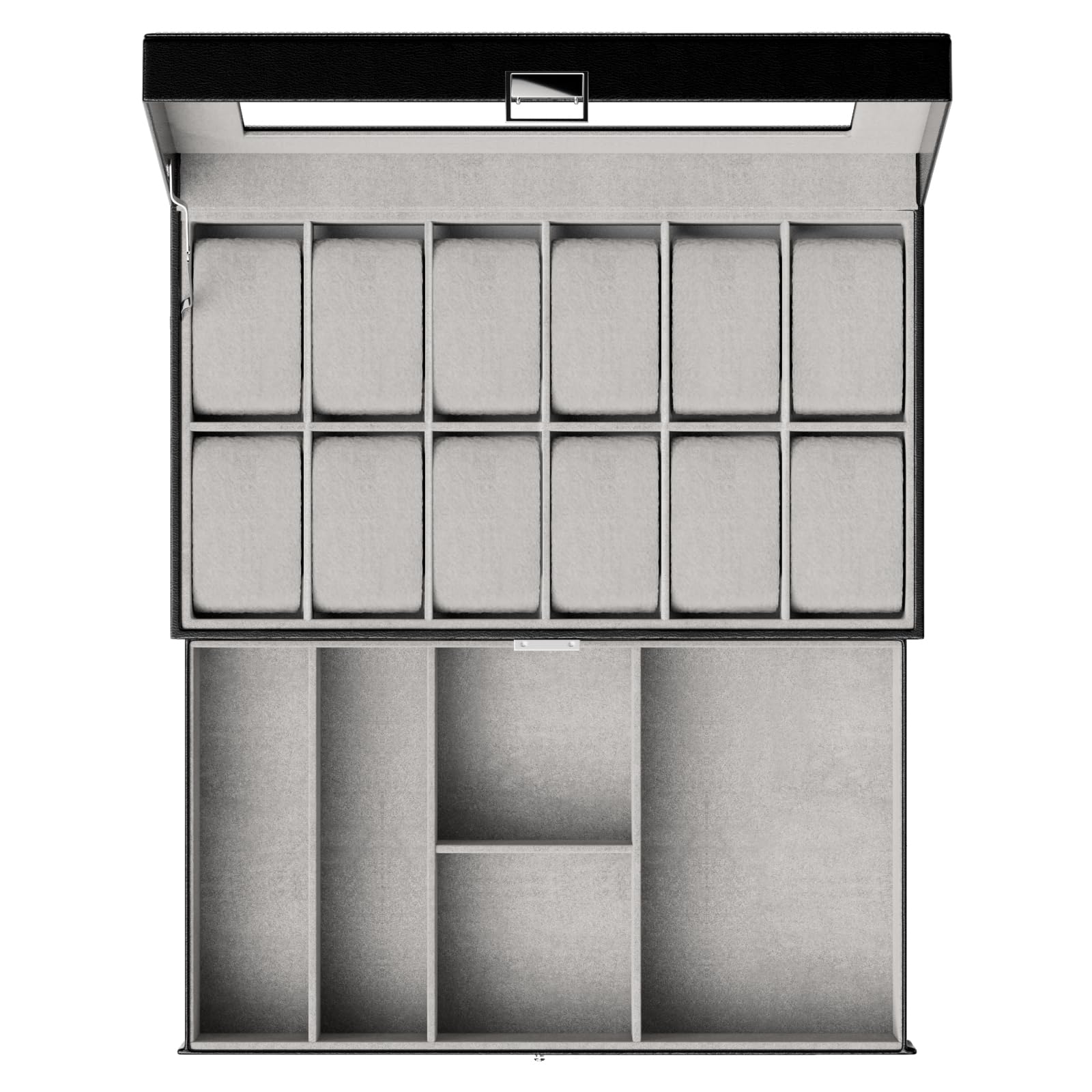 ProCase 12-Slot Watch Box for Men & Women - 2-Layer Watch Organizer with Glass Lid & Drawer - Premium Watch Display Case for Jewelry & Watch Storage - Perfect for Travel, Home Display & Gift Giving