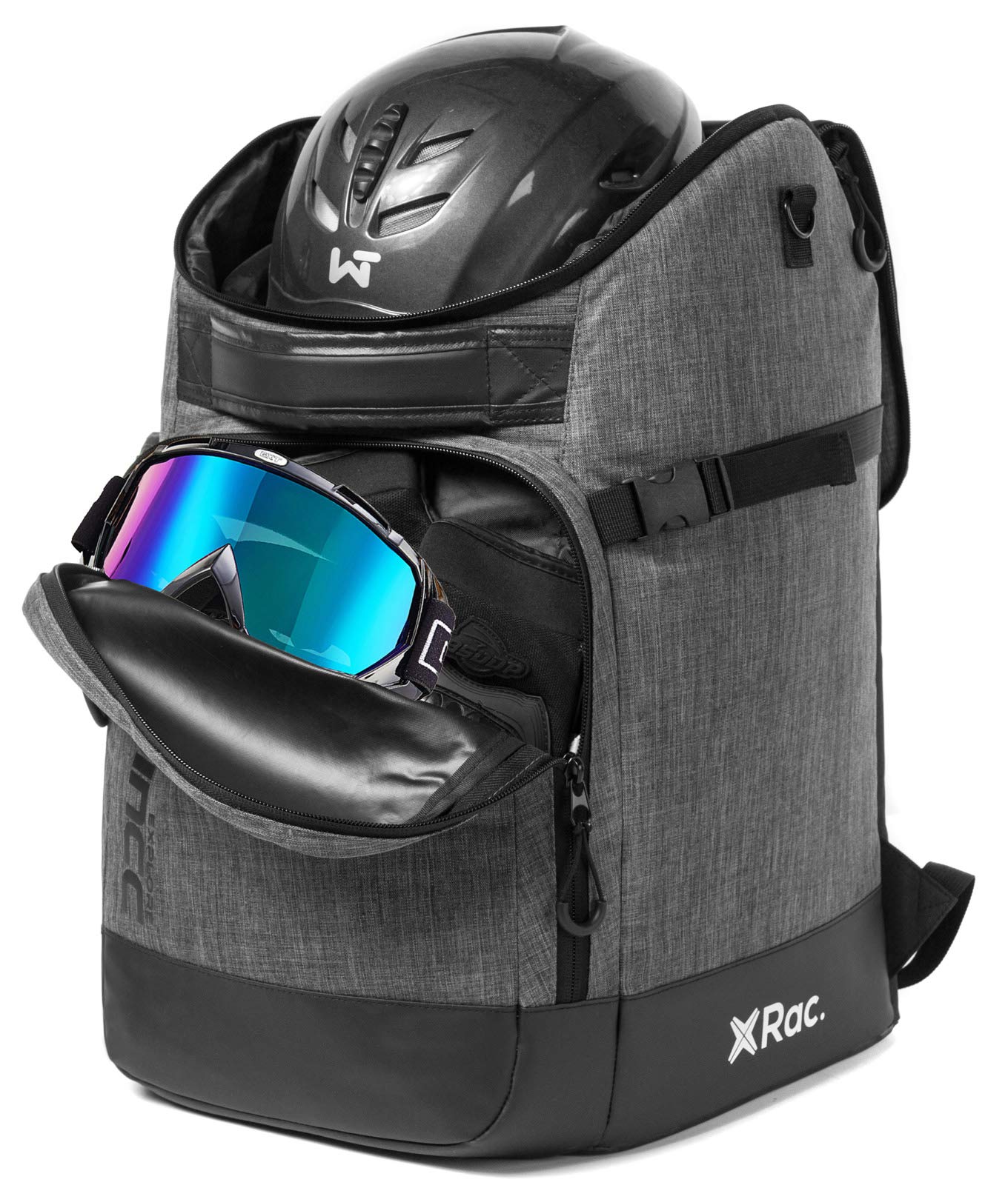 Waterproof 50L Ski Boot Backpack for Men & Women - Snowboard Boot Bag with Helmet Storage, Gloves & Goggles Compartment - Perfect for Skiing, Snowboarding & Winter Travel Gear Organization