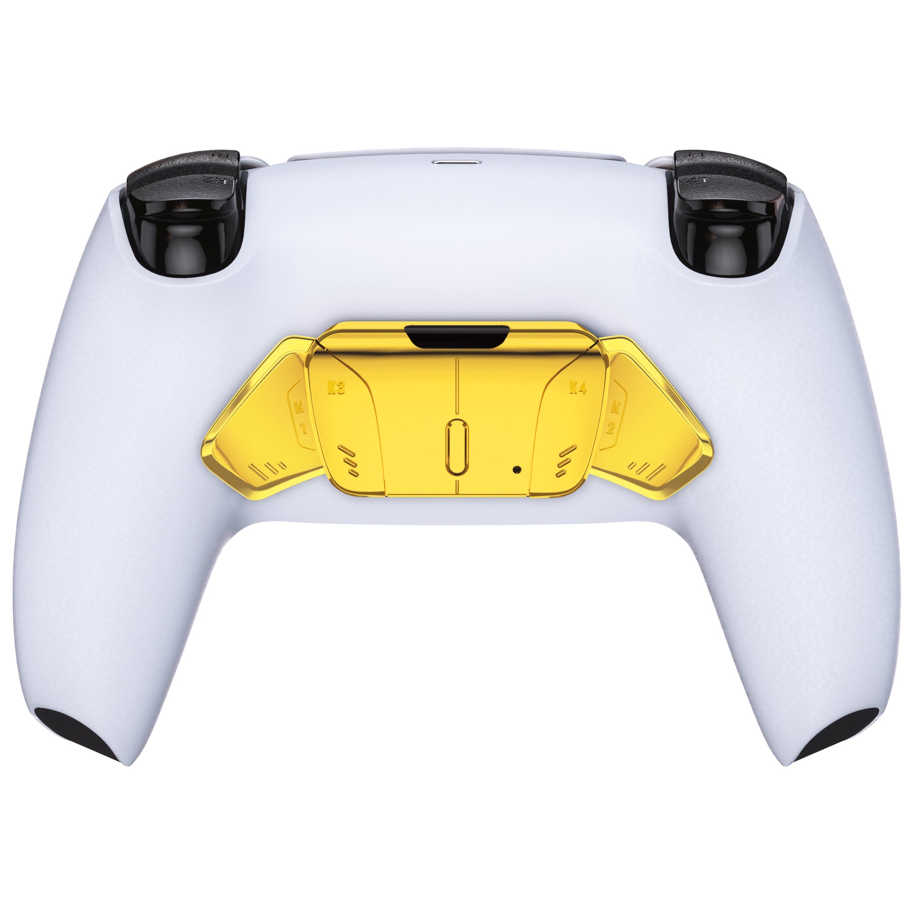 eXtremeRate Chrome Gold Replacement Back Buttons Housing Shell for PS5 Controller - Compatible with K1 K2 K3 K4 & RISE4 Remap Kit (Controller & Board Not Included) - Premium Customization for Enhanced Gaming Performance