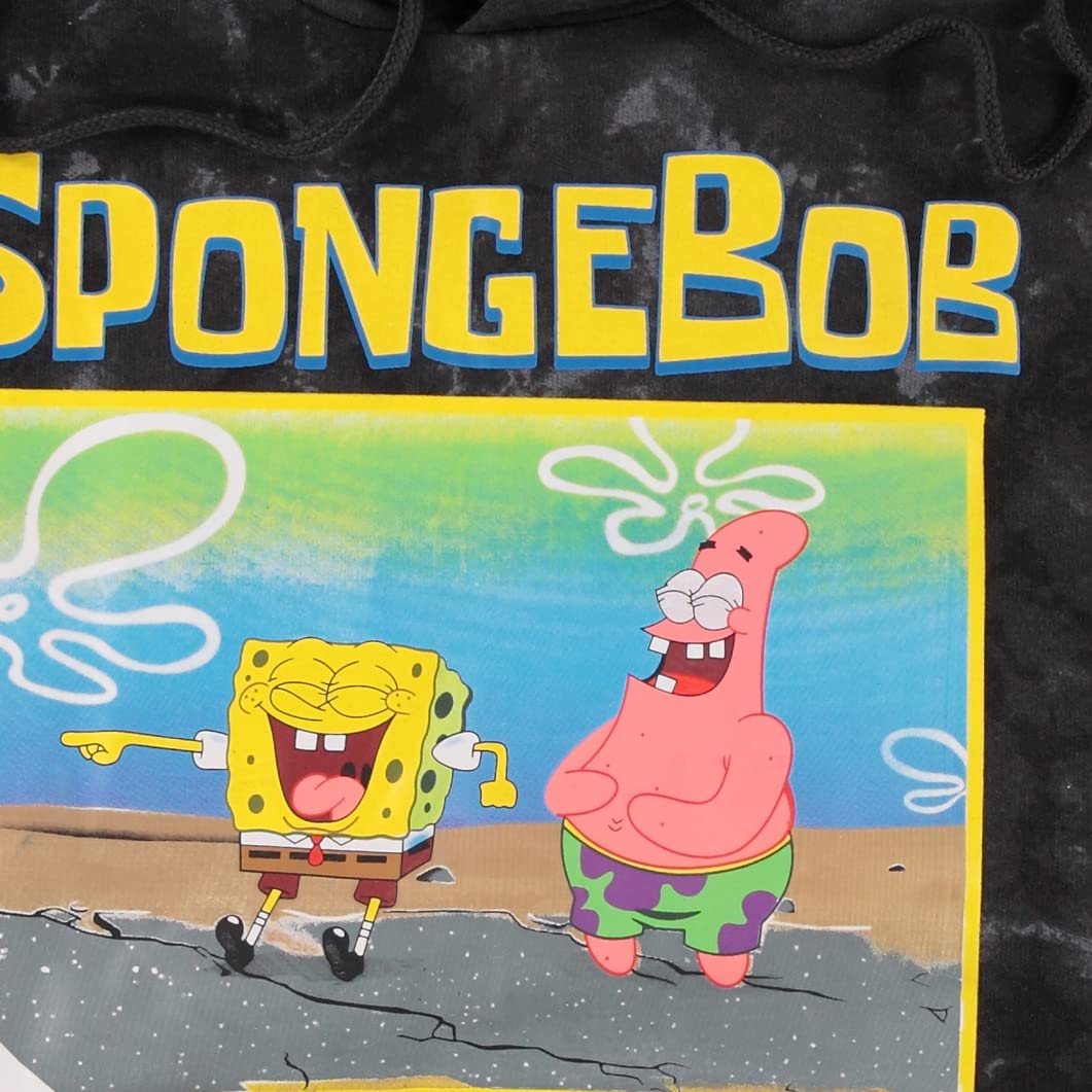 Men's SpongeBob SquarePants Tie-Dye Hoodie - SpongeBob, Patrick & Krusty Krab Graphic Sweatshirt | Casual Wear, Cosplay & Gift for Fans
