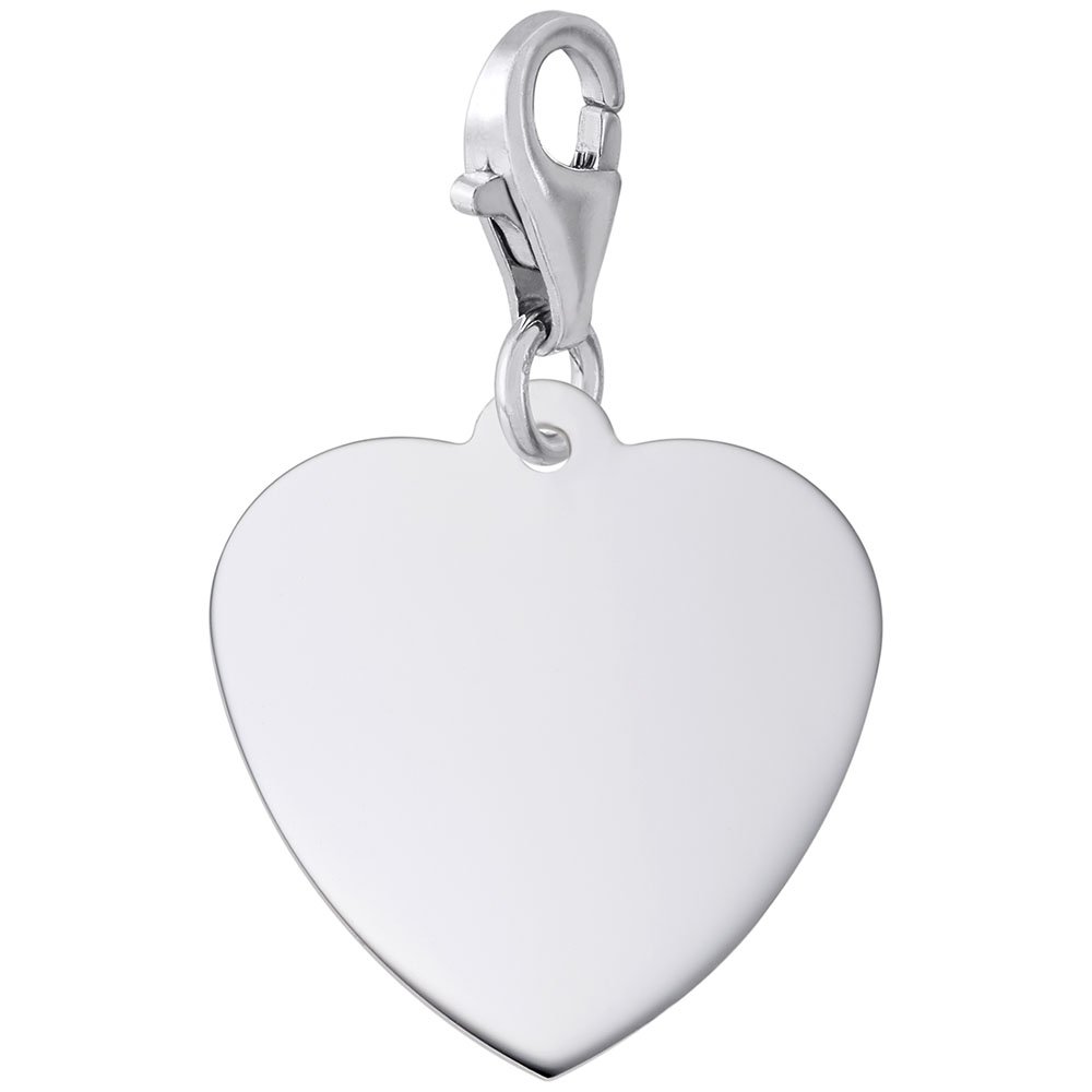 Heart Charm Pendant with Lobster Claw Clasp - Silver Jewelry Charms for Bracelets & Necklaces - Perfect for DIY Jewelry Making, Gifts and Everyday Wear