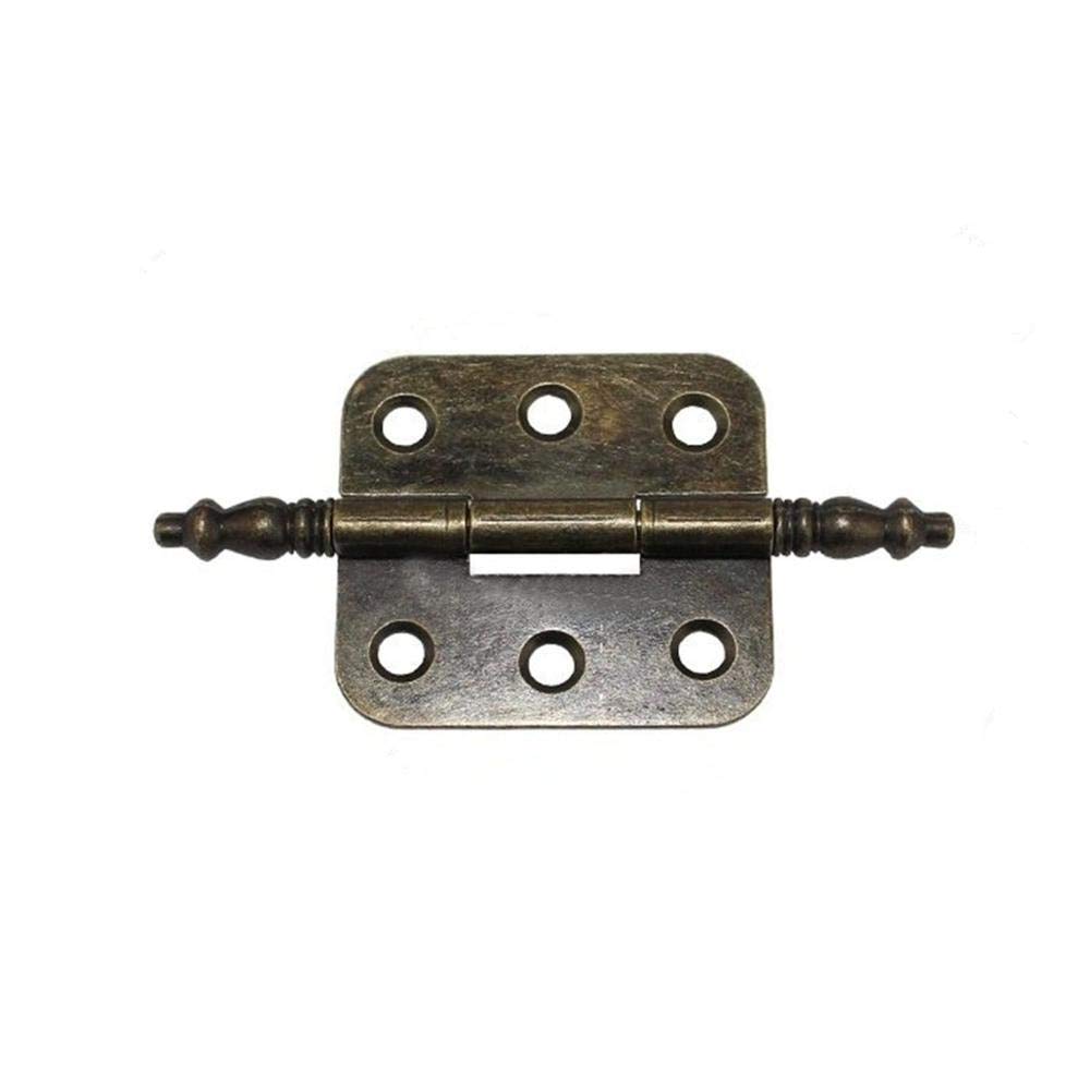 Antique Bronze Cabinet Hinges 2Pcs - 70x35mm Decorative Crown Hinge with 6 Holes for Jewelry Box, Gift Box & Furniture - Perfect for DIY Projects, Home Decor & Cabinet Accessories