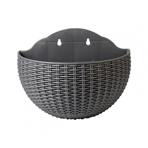 Elegant Silver Gray Hanging Planter Basket - Plastic Wall-Mounted Flower Pot for Indoor & Outdoor Garden Decor - Perfect for Balconies, Patios, and Vertical Gardens