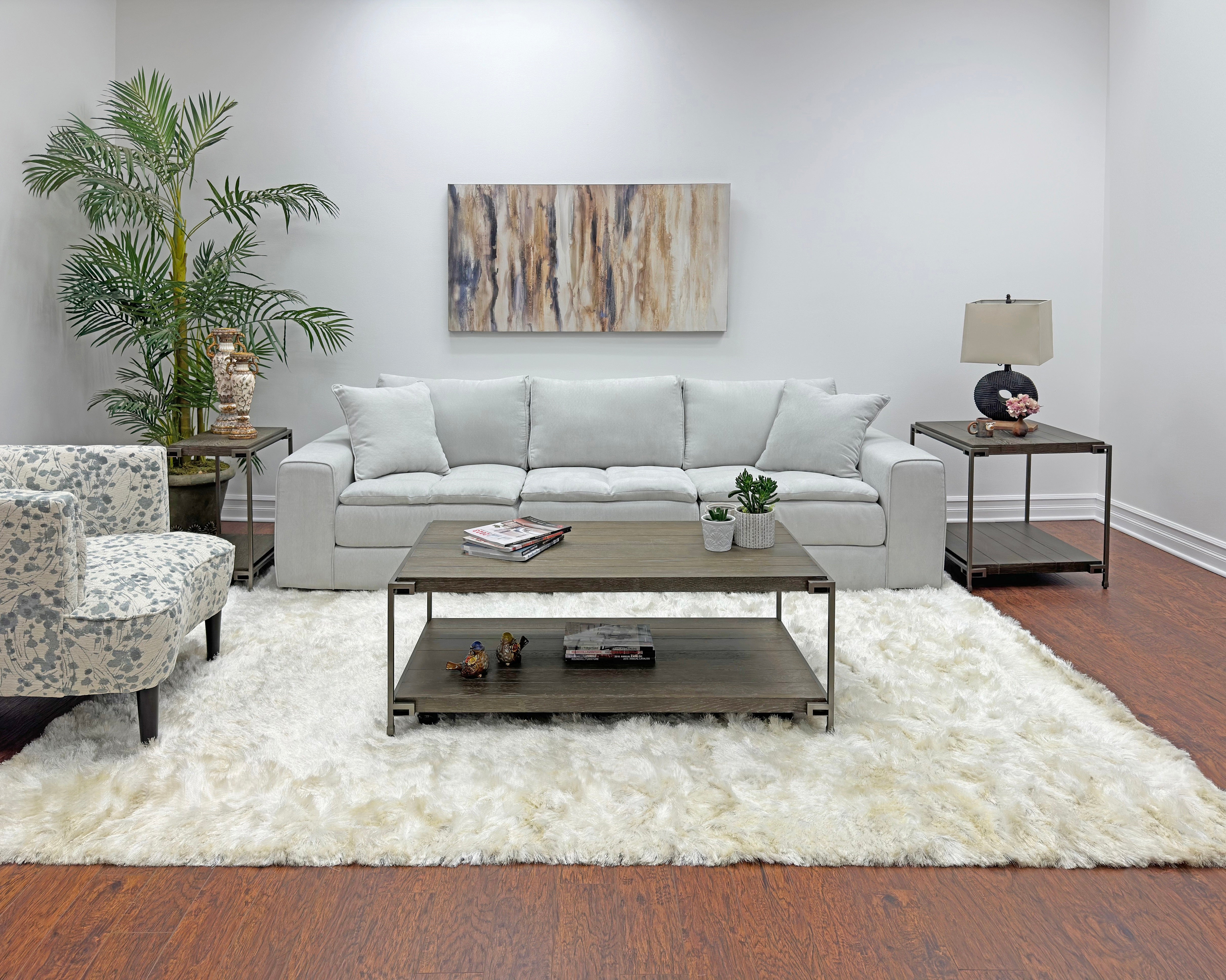 Roundhill Furniture Corbeta 3-Piece Metal Frame Wood Coffee Table Set with 2 End Tables - Aged Graphite Finish for Living Room, Modern Home Decor | Perfect for Small Spaces, Apartments & Cozy Family Gatherings