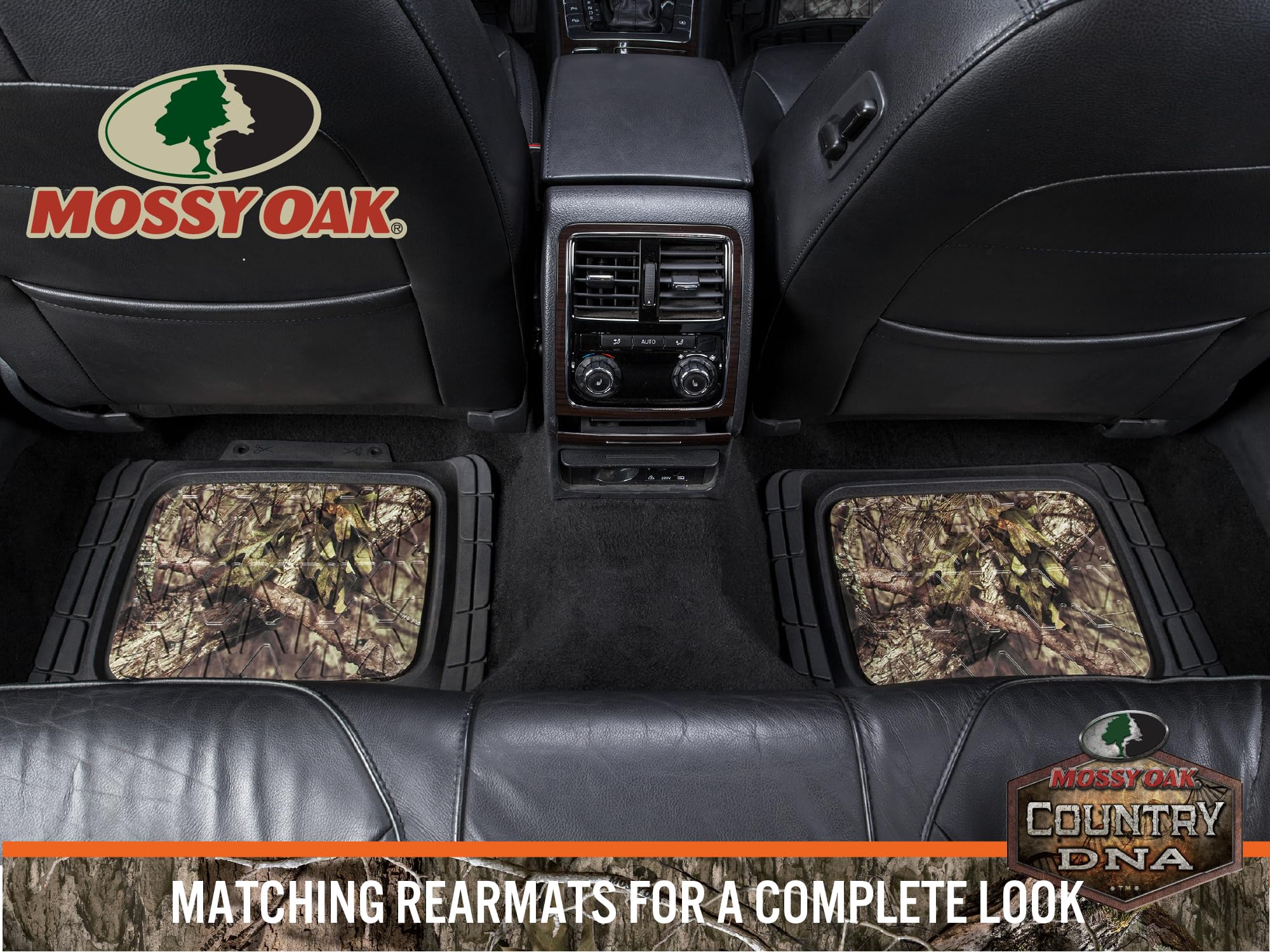 Mossy Oak Camo Trimmable All-Weather Floor Mats - Custom Fit for Cars, SUVs, Vans & Trucks - 4-Piece Set (Official Licensed Product) - Perfect for Off-Roading, Hunting & Outdoor Adventures