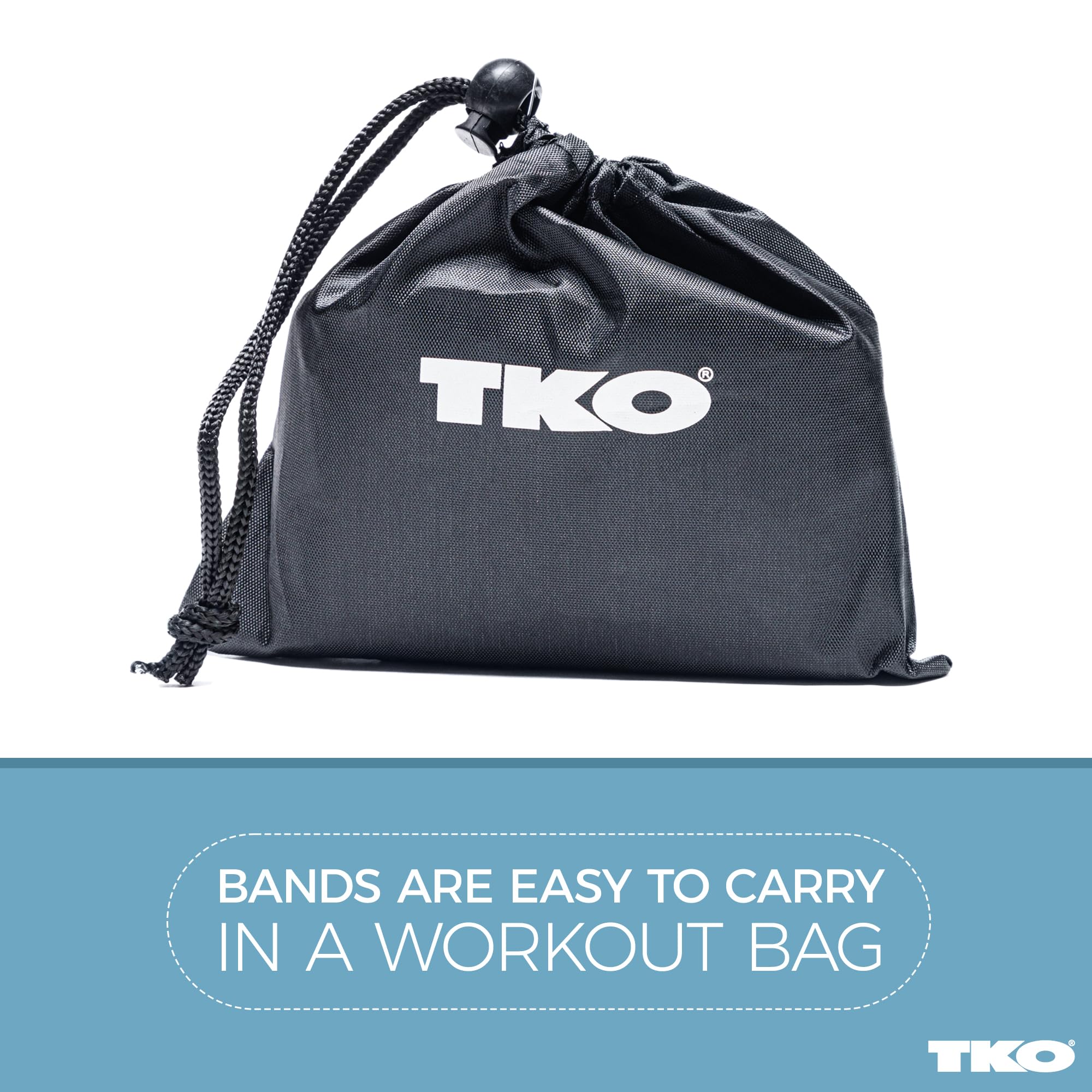 TKO Resistance Bands Set - 3 Pack with Light, Medium & Heavy Levels - Flat Elastic Exercise Bands for Women & Men - Perfect for Home Workouts, Gym Training, Yoga & Physical Therapy