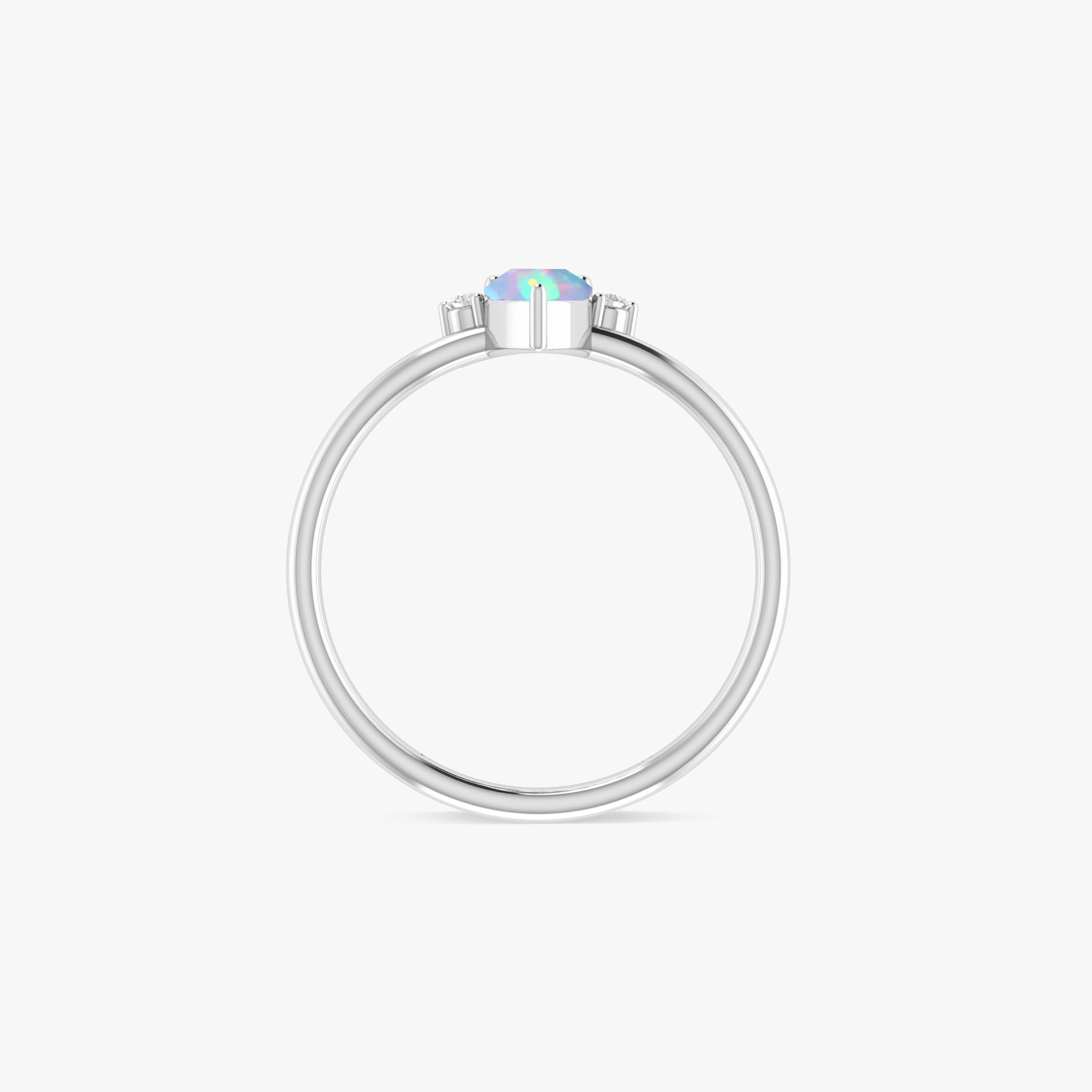 Fire White Opal Pear Gemstone Ring - Elegant Handmade Sterling Silver Jewelry for Women | Perfect for Weddings, Anniversaries & Special Occasions