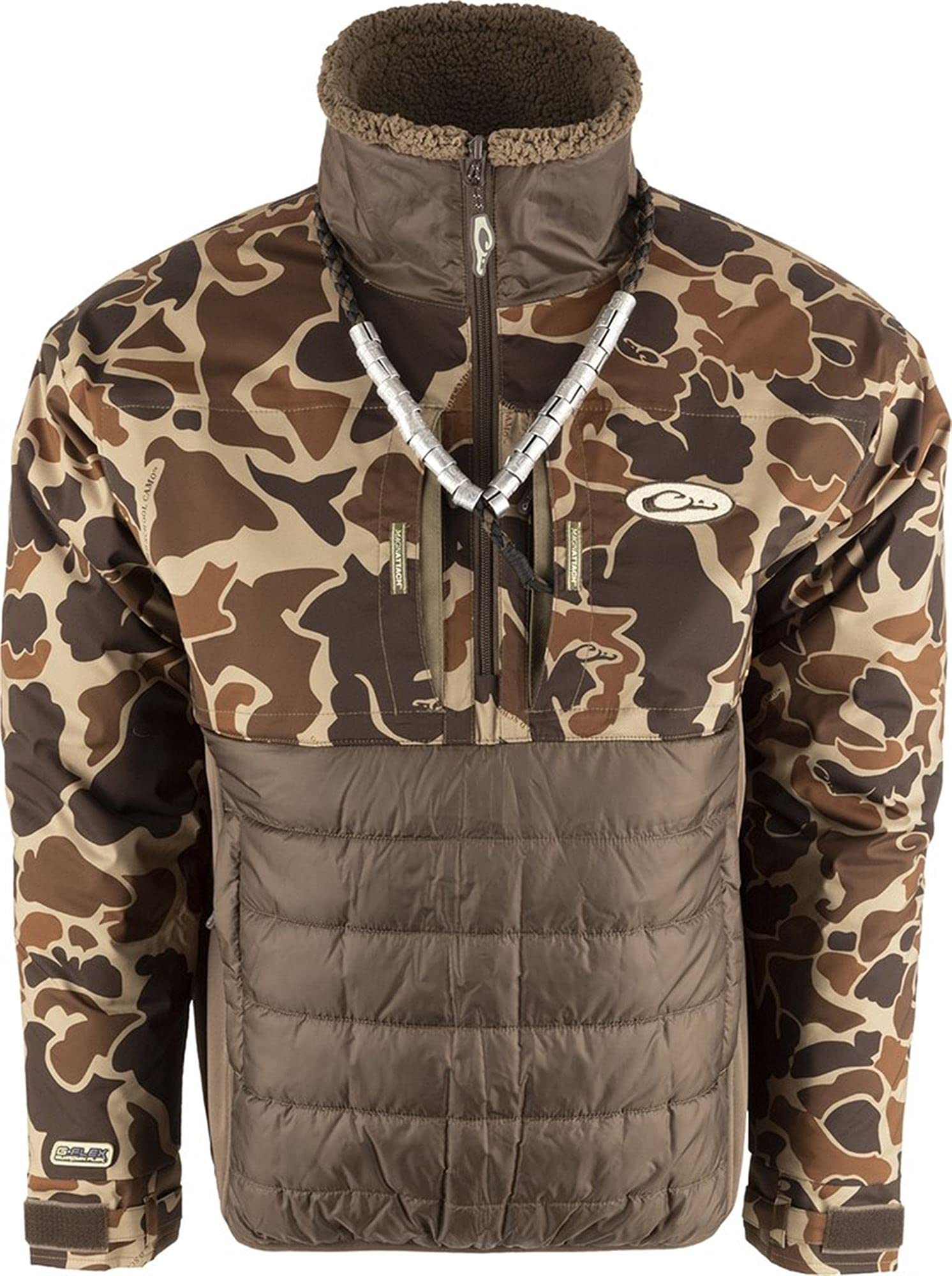 Drake Waterfowl LST Guardian Flex Double Down Eqwader 1/4 Zip Pullover - Waterproof Hunting Jacket for Men - Ideal for Waterfowl Hunting & Outdoor Adventures