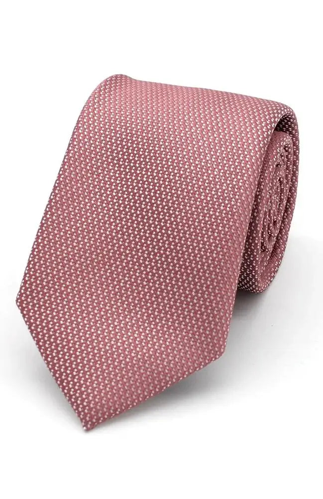 L A Smith Plain Textured Tie for Men - Classic Silk Necktie for Business, Wedding & Formal Occasions