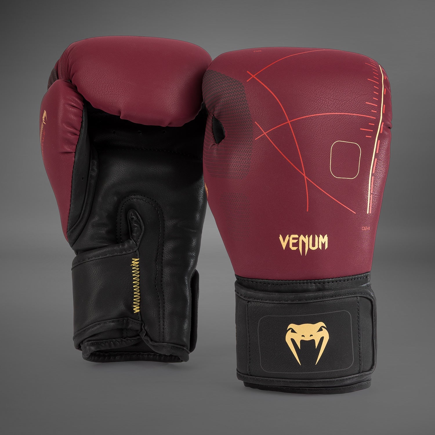 Venum Tactical XT Boxing Gloves for Men & Women - Premium Training, Sparring, MMA - Black/Burgundy/Gold - Ideal for Boxing, Kickboxing, Muay Thai & Fitness Workouts