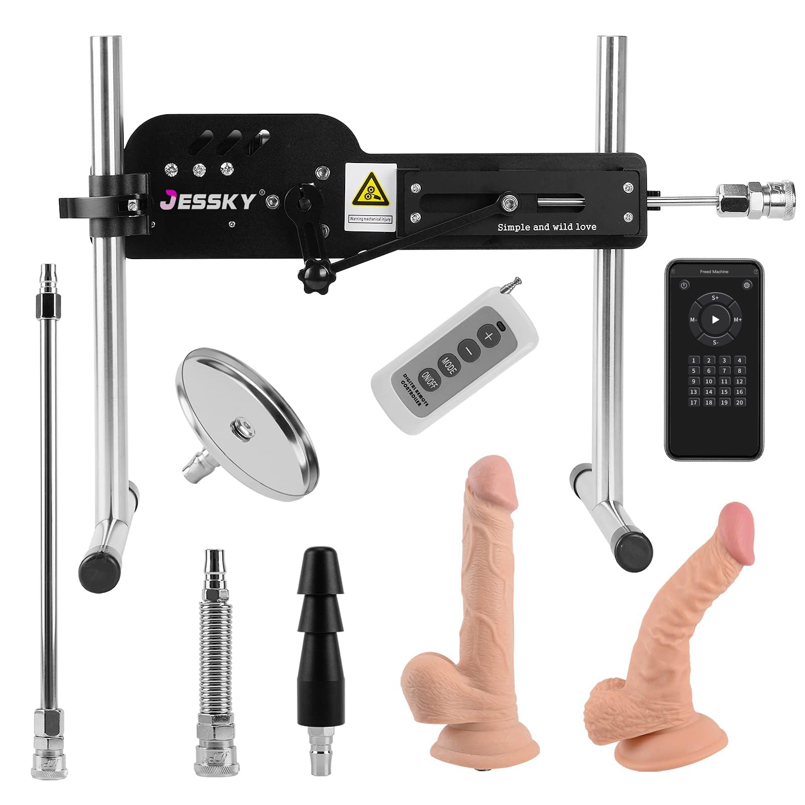 Premium Adjustable Sex Machine for Couples & Singles - 6 Attachments for Women & Men - Powerful Adult Love Toy for Bedroom, Home Use & BDSM Play