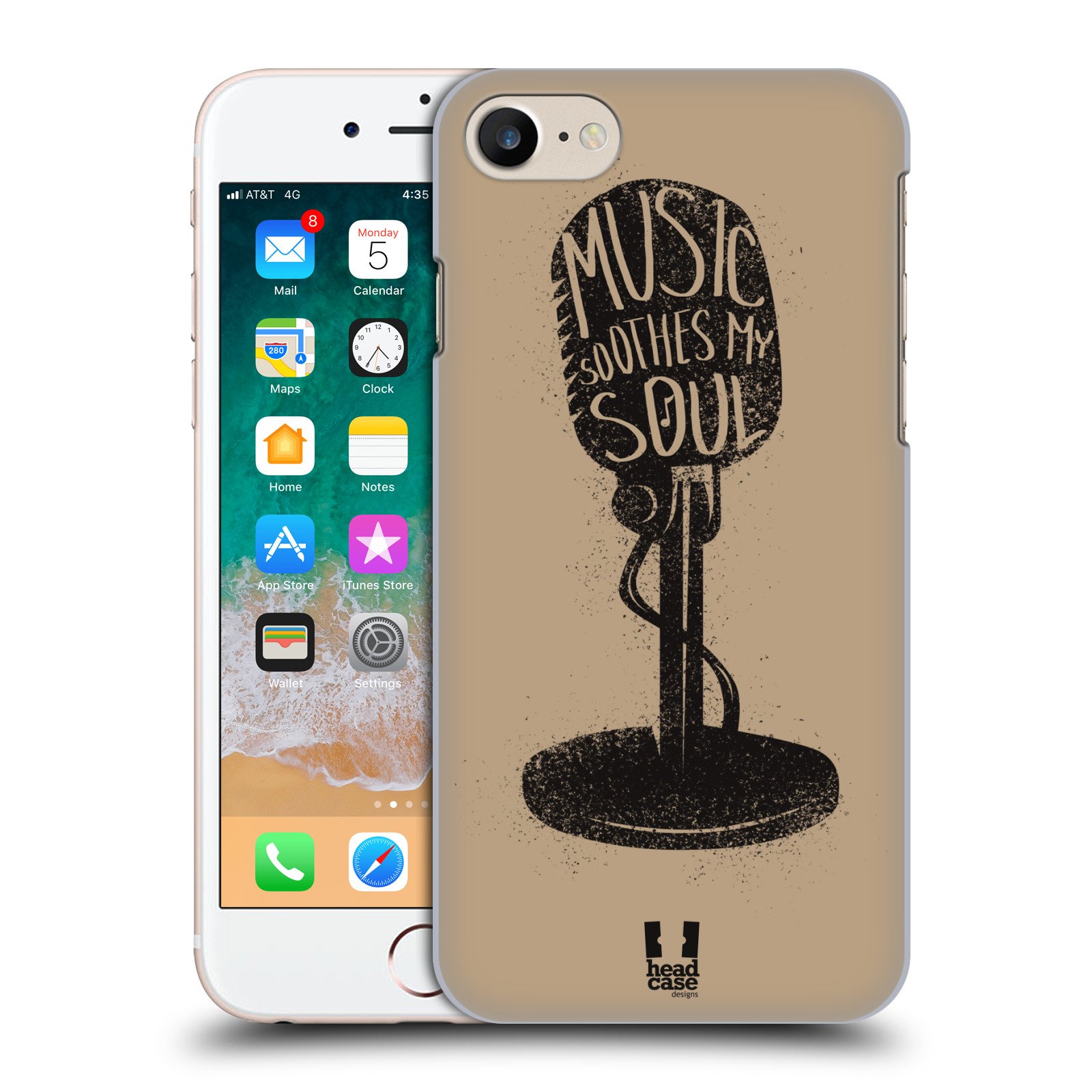 Head Case Designs Microphone Power of Music Hard Back Case for Apple iPhone 7/8/SE (2020 & 2022) - Durable Protection for Music Lovers & Performers