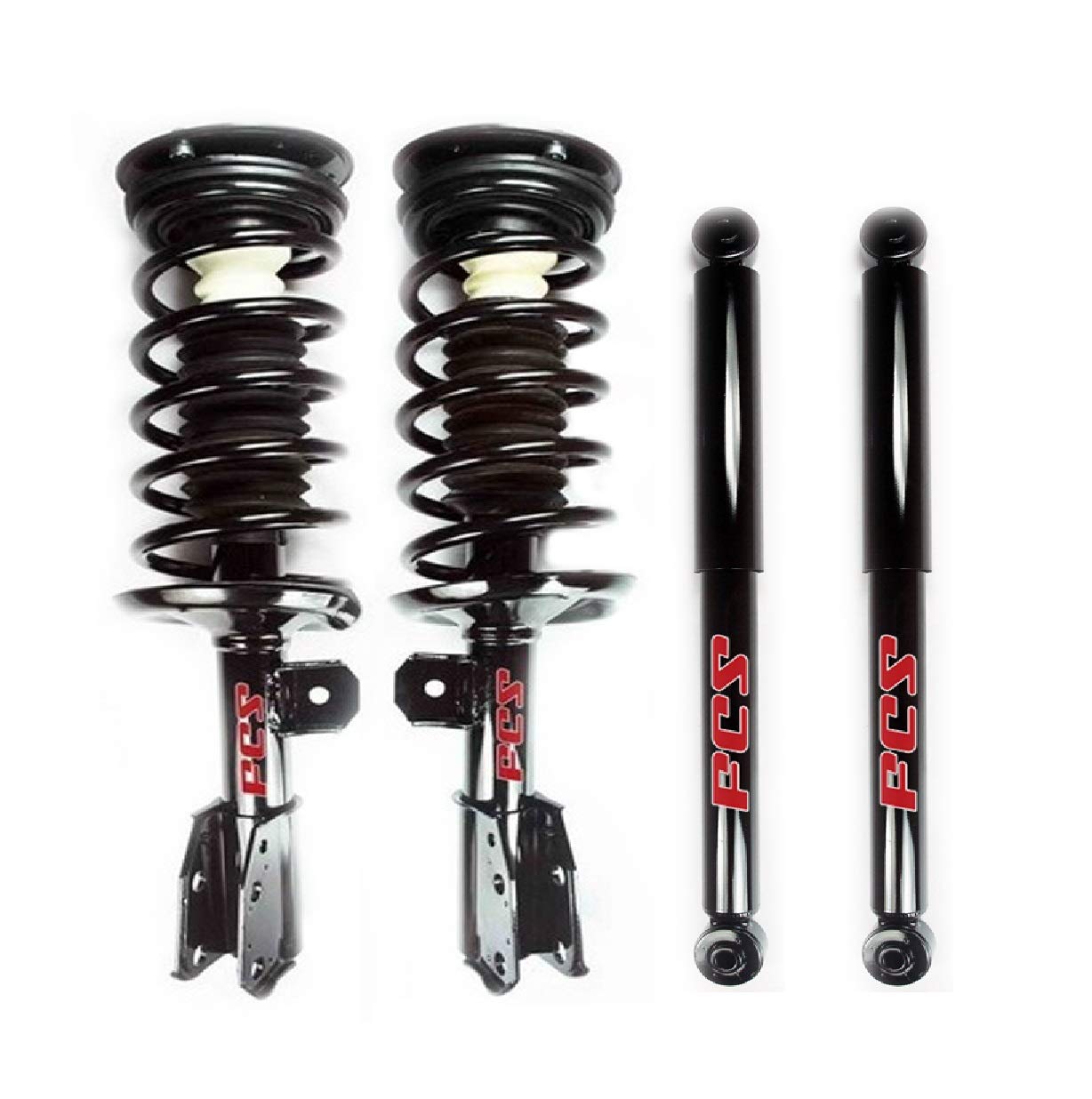 FCS Front Struts Coil Springs & Rear Shocks Kit for Saturn Vue Base Red Line - Complete Suspension Upgrade for Smoother Ride & Better Handling - Perfect for Off-Roading, Daily Commuting & Towing