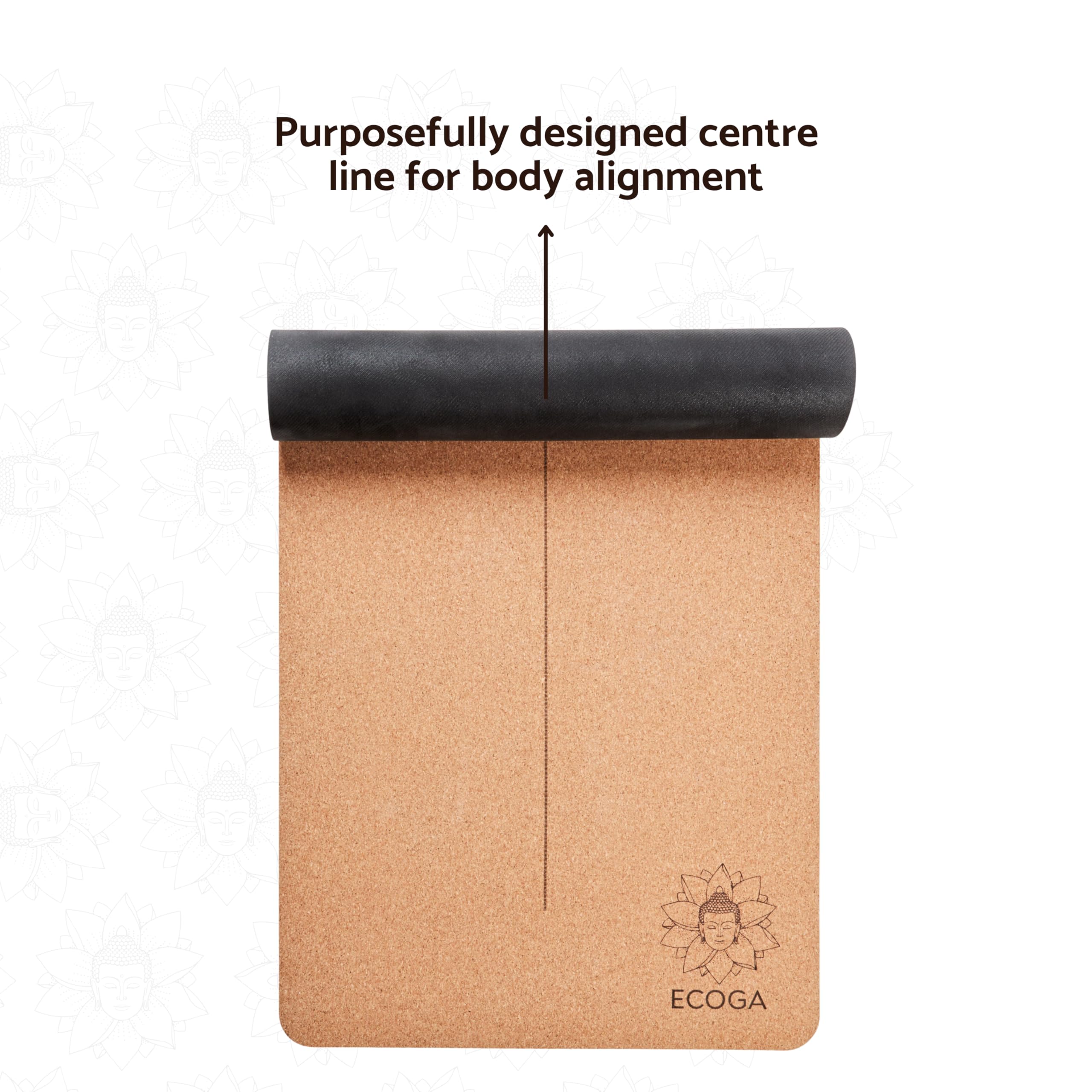 Premium Cork Yoga Mat with Alignment Marks - 5mm Thick Non-Slip Hot Yoga Mat with Natural Rubber Base - Eco-Friendly & Non-Toxic for Gym, Stretching & Home Workouts - Includes Free Yoga Mat Strap & Carry Bag - Perfect for Bikram, Vinyasa & Meditation Practices