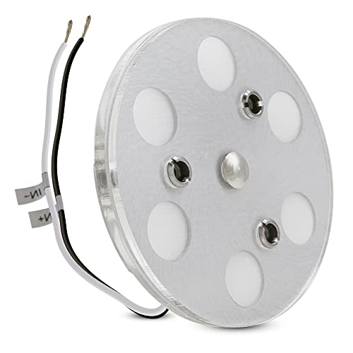 12V RV Puck Light with Touch Dimmable Switch - 4 Inch Round LED Interior Light with Crystal Acrylic Lens & Blue Indicator - Perfect for RV, Motorhome, Trailer, Camper Van, and Boat Cabin Lighting