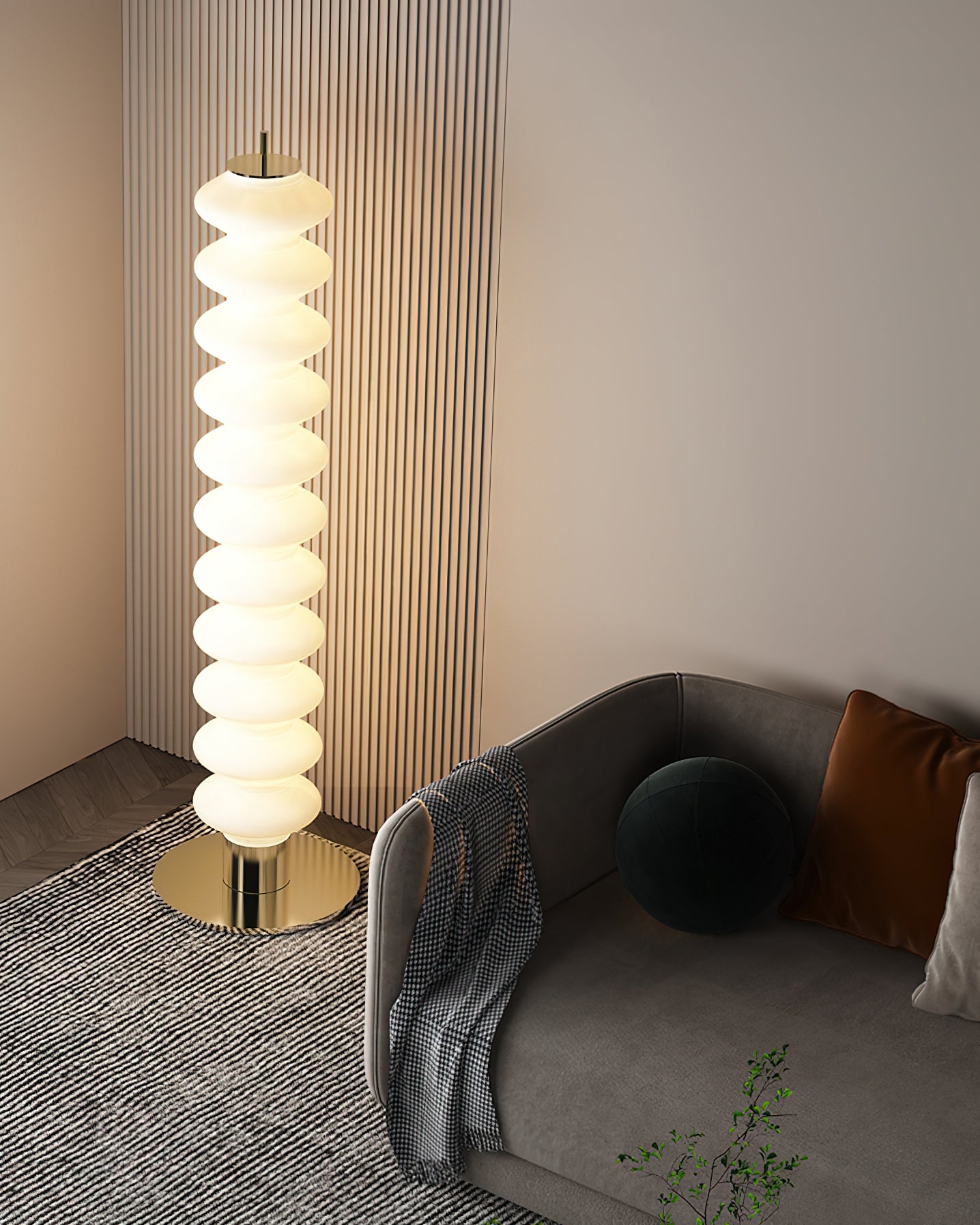 Modern Milano Floor Lamp with Adjustable Height - Elegant LED Standing Light for Living Room, Bedroom & Office - Dimmable Brightness & Energy Efficient Design