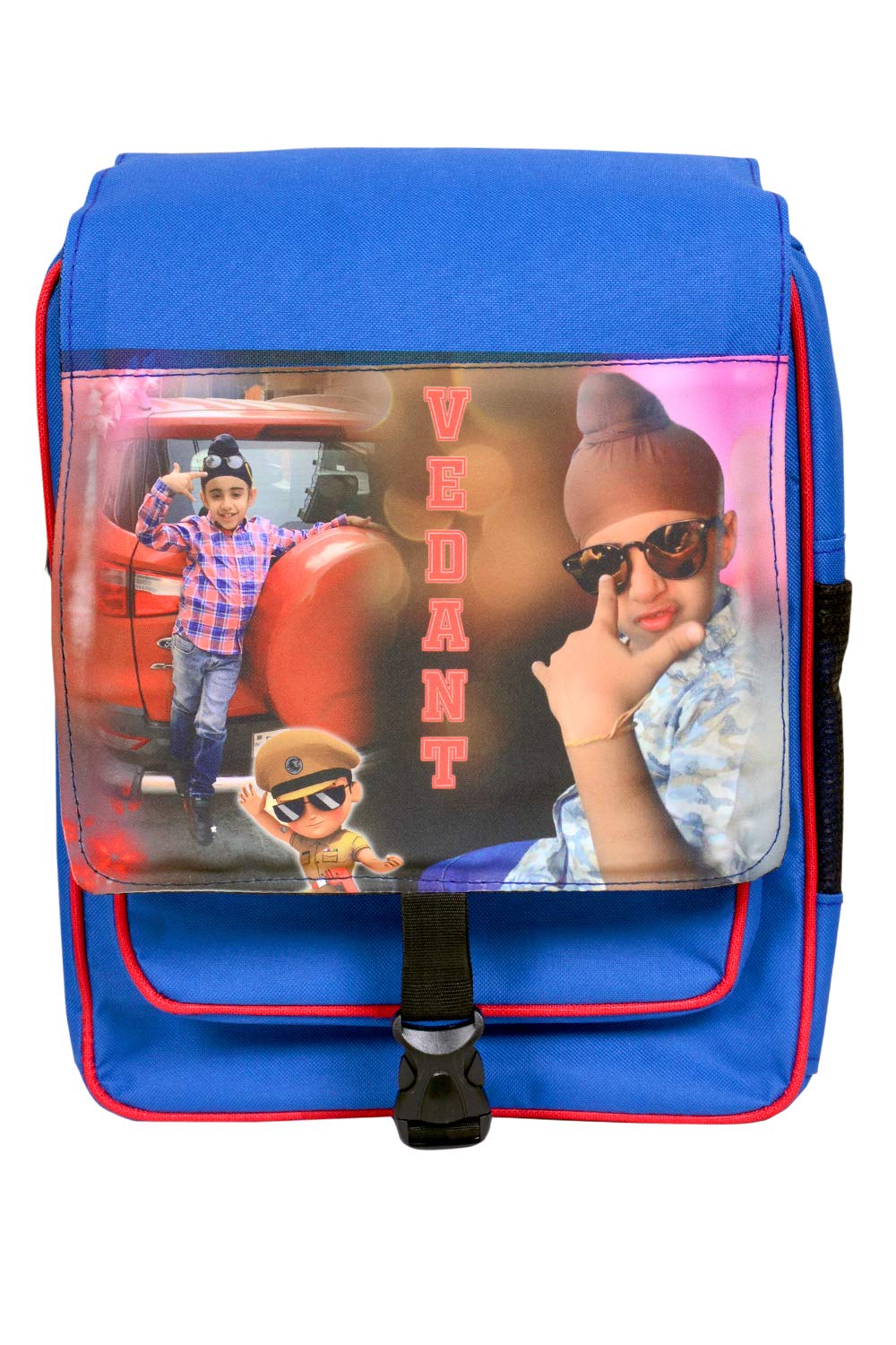Pixelkari Kids Backpack - Durable School Backpack for Boys & Girls, Lightweight Bookbag with Photo Print (Blue) - Perfect for School, Travel & Daily Use