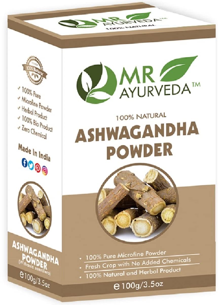 Organic Ashwagandha Powder 100g - 100% Pure Herbal Supplement for Stress Relief, Immunity & Energy | Natural Hair Growth, Skin & Face Care | Vegan, Non-GMO, Chemical-Free | Perfect for Smoothies, Tea & Daily Wellness Routine
