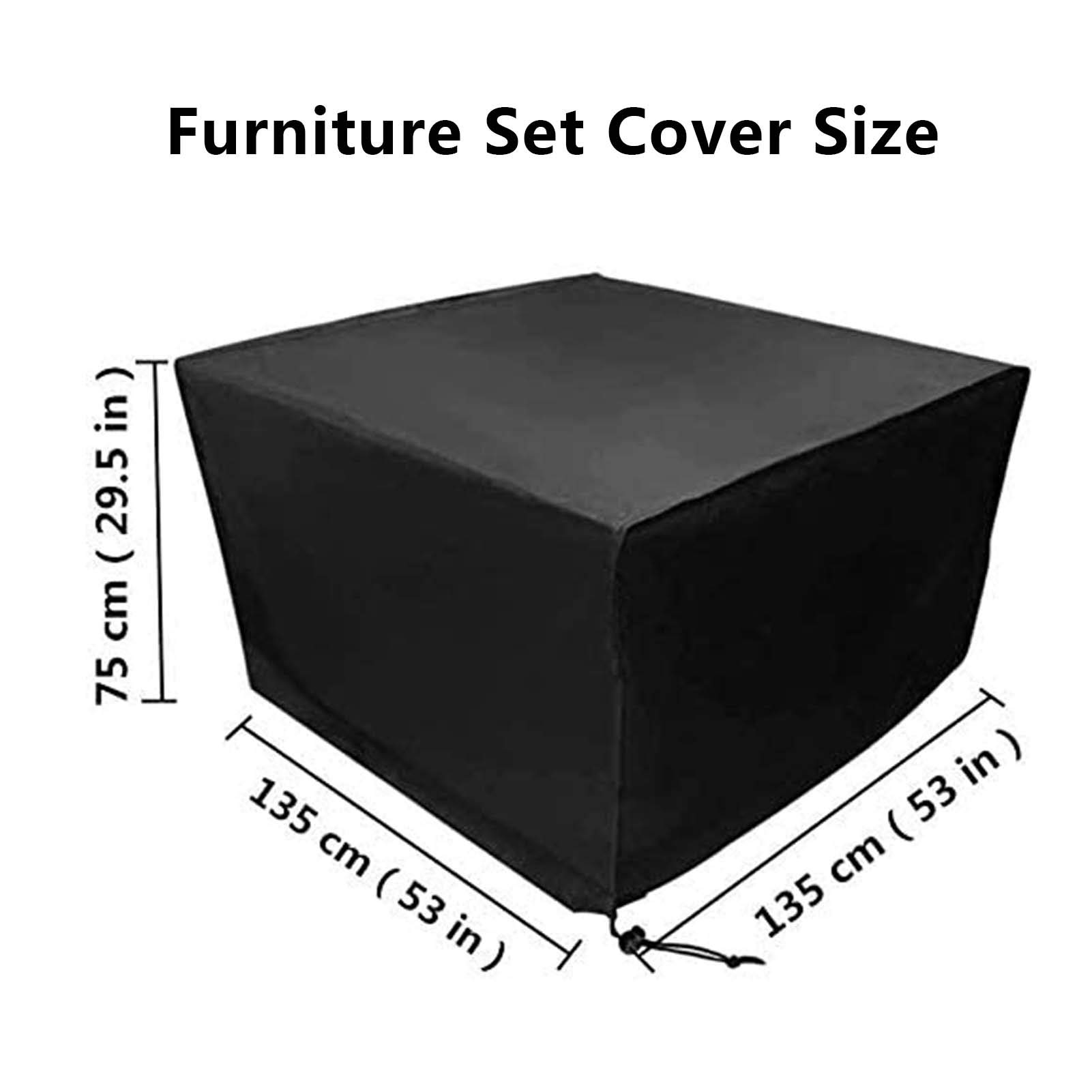 **98x98x35 Inch Waterproof Rectangular Patio Furniture Covers - Heavy Duty 420D Outdoor Table & Chair Set Cover - Windproof & Tear-Resistant for Dining, BBQ, and Garden Protection**