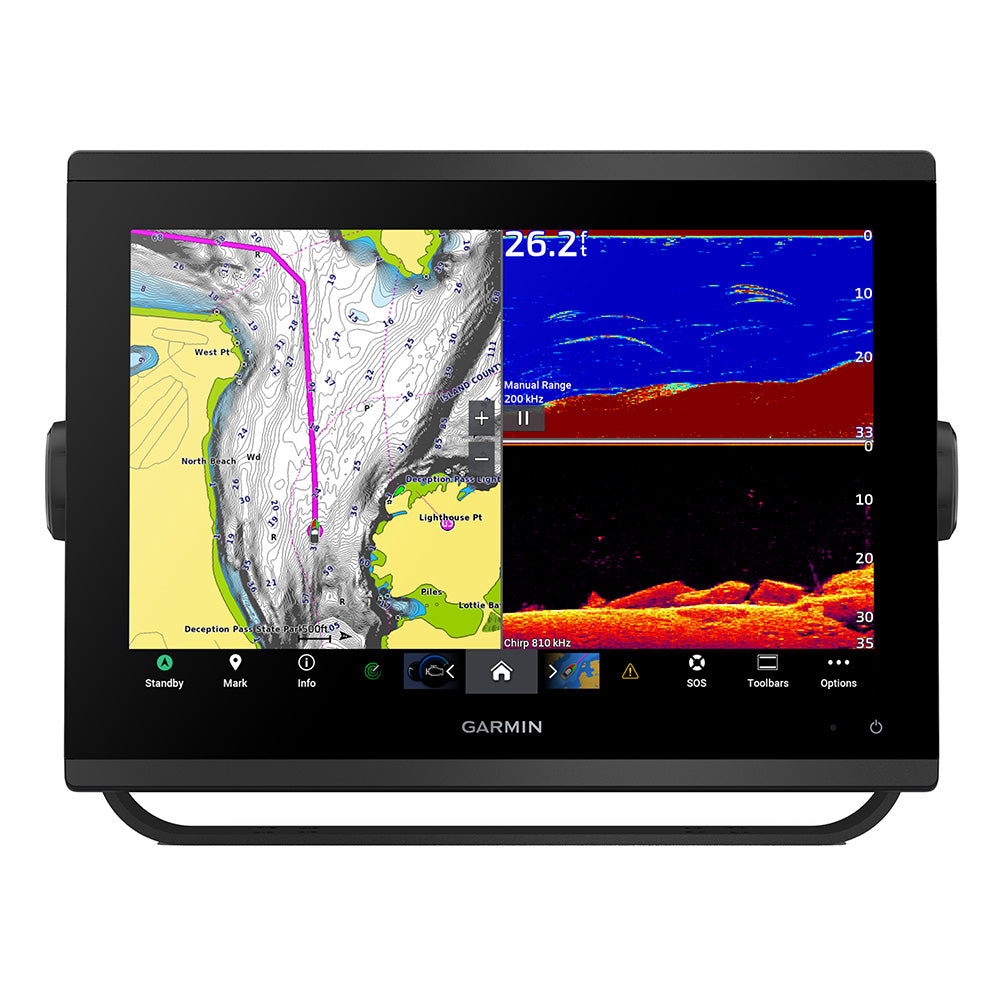 GARMIN GPSMAP 1243XSV COMBO GPS Fishfinder with CHIRP Sonar and GT54 Transducer - Marine Navigation System for Boating, Fishing & Offshore Adventures
