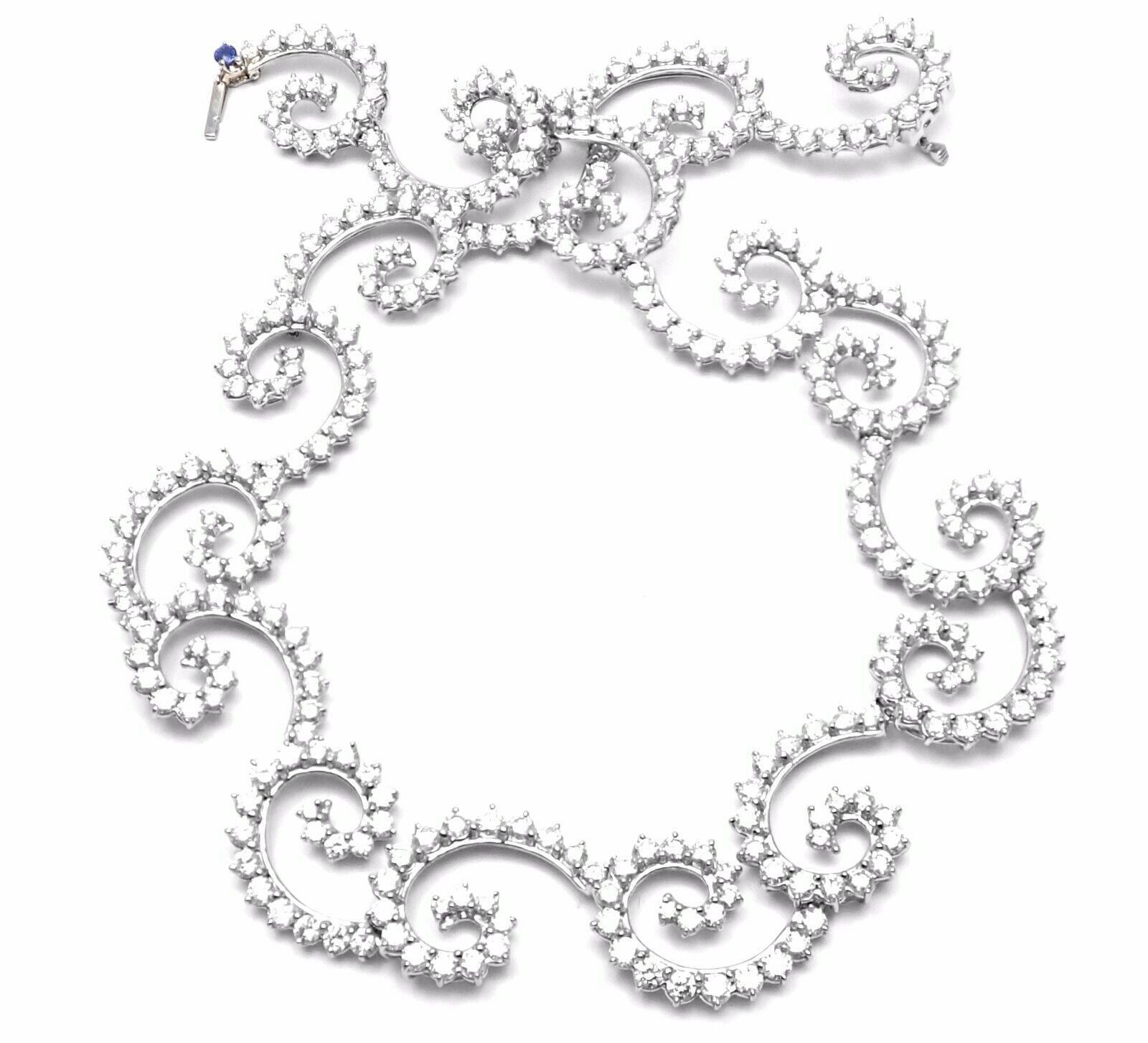 Authentic Angela Cummings Platinum 34 Carat Diamond Necklace Vintage 1995 - Luxury Jewelry for Weddings, Anniversaries & Special Occasions